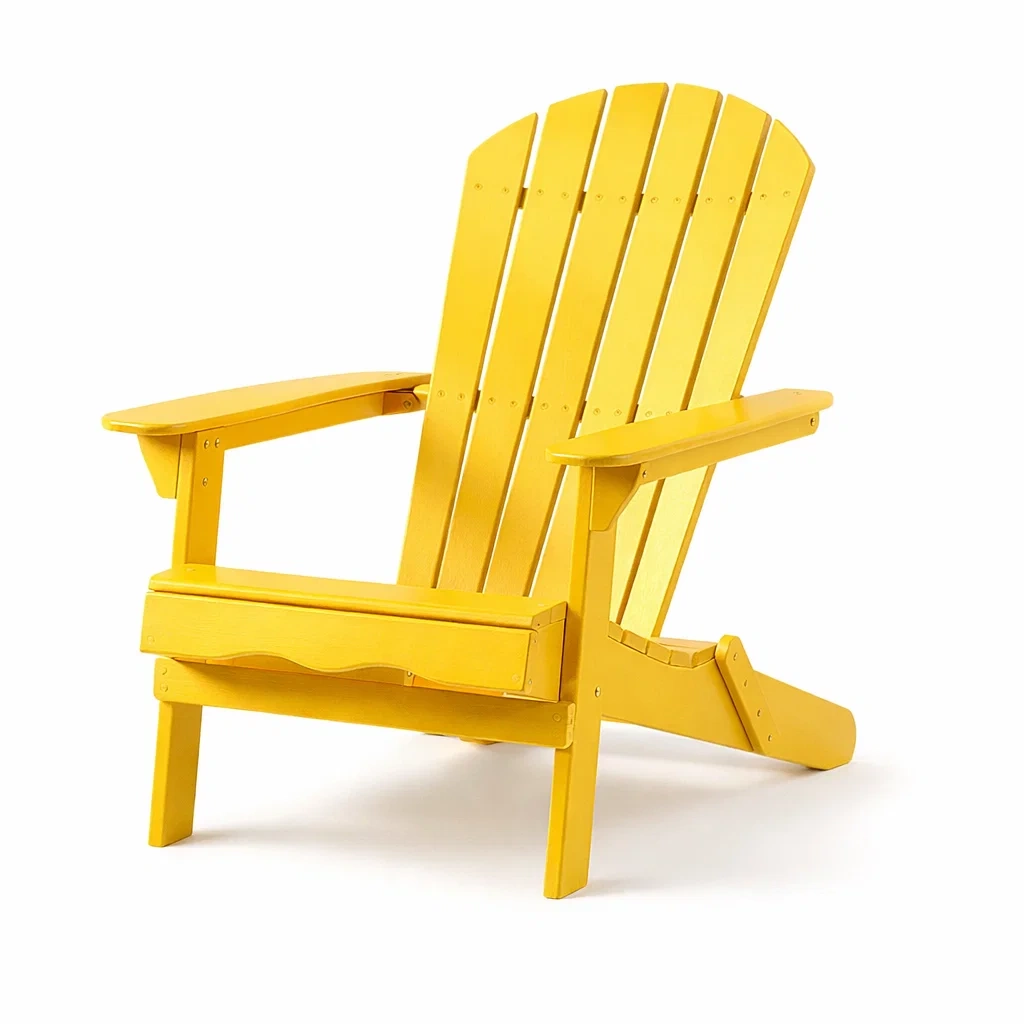 Sedia Adirondack in Legno Pino Gialla-URBANHAVENVIBES