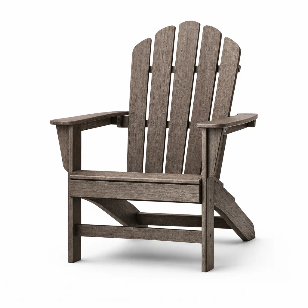 Sedia Adirondack in Legno Composito Grigio-URBANHAVENVIBES