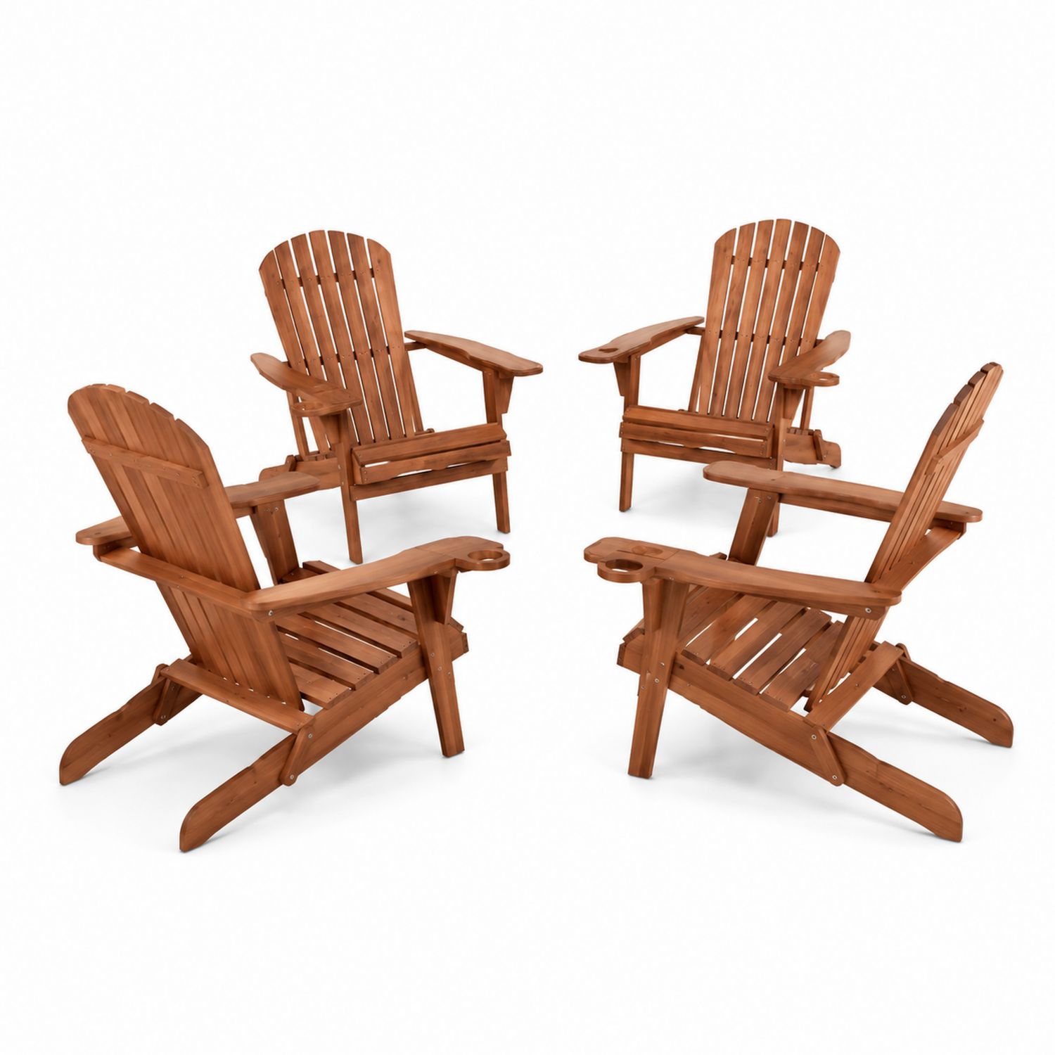 Conjunto de 4 Sillas Adirondack de Madera de Acacia-Mavtrivarion
