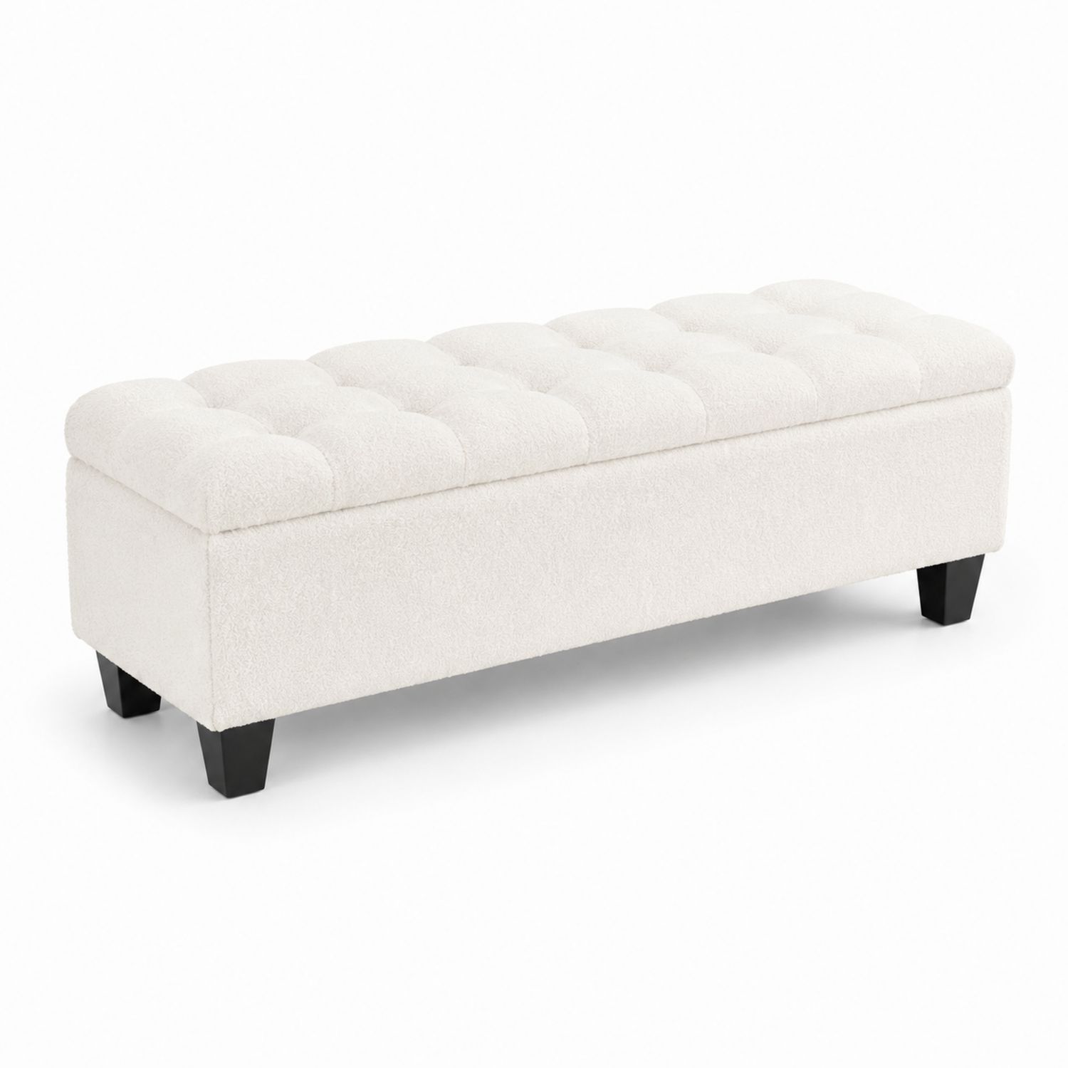 Banco de almacenamiento de poliéster blanco 100x40x45 cm-Mavtrivarion