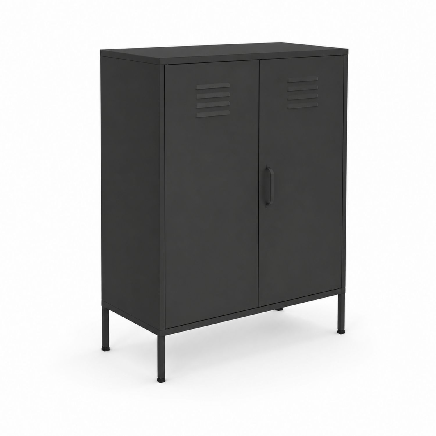 Armario de metal de doble puerta 90x60x30 cm Negro-Mavtrivarion