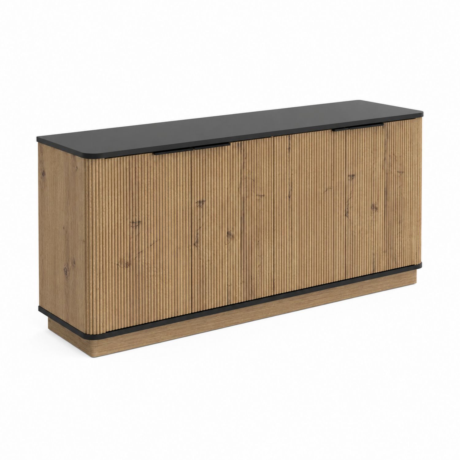 Aparador de Madera MDF con Superficie Negra-Mavtrivarion