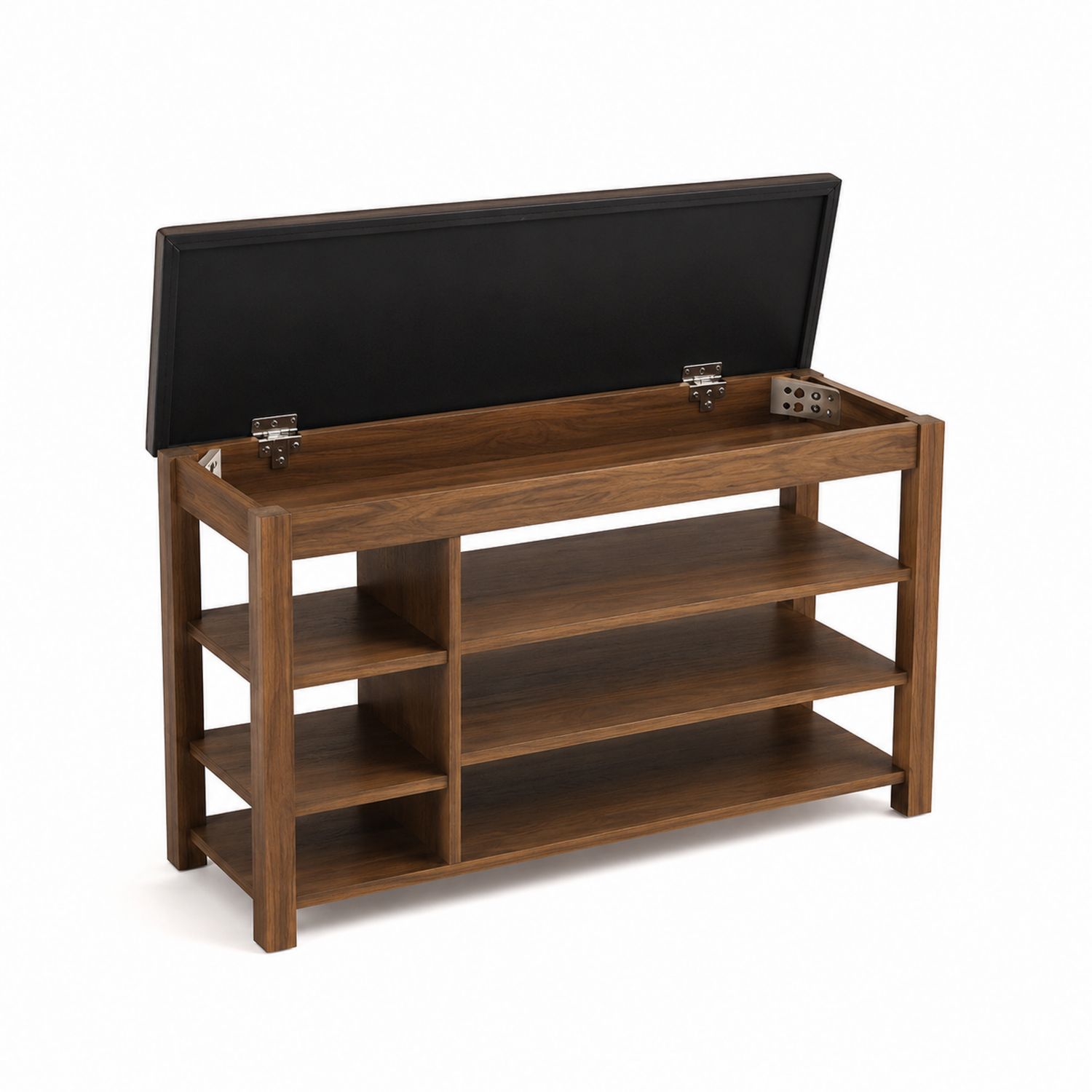 Banco de madera con almacenamiento para zapatos y tapa abatible 120cm x 30cm x 60cm-Mavtrivarion