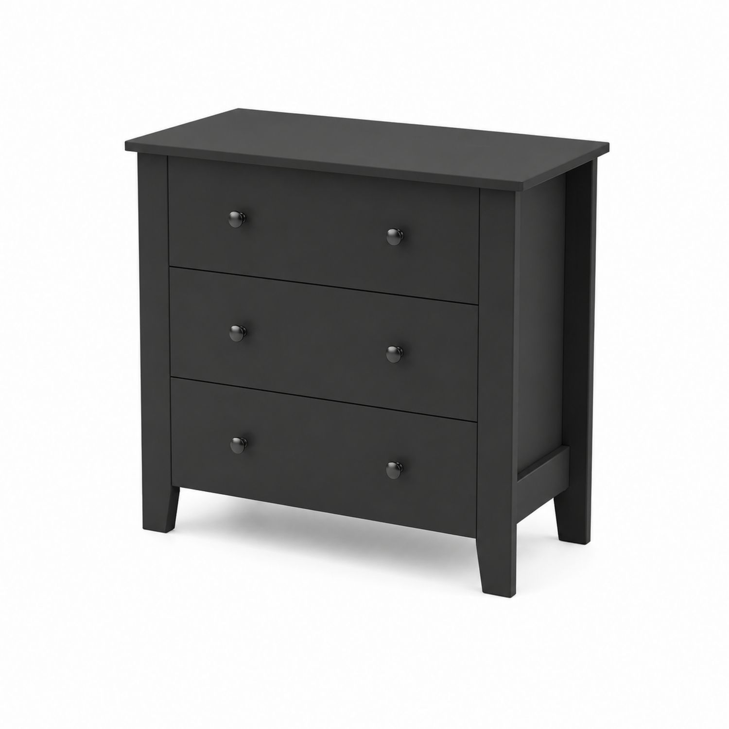 Cajonera de Madera Negra con 3 Cajones 80x40x85 cm-Mavtrivarion