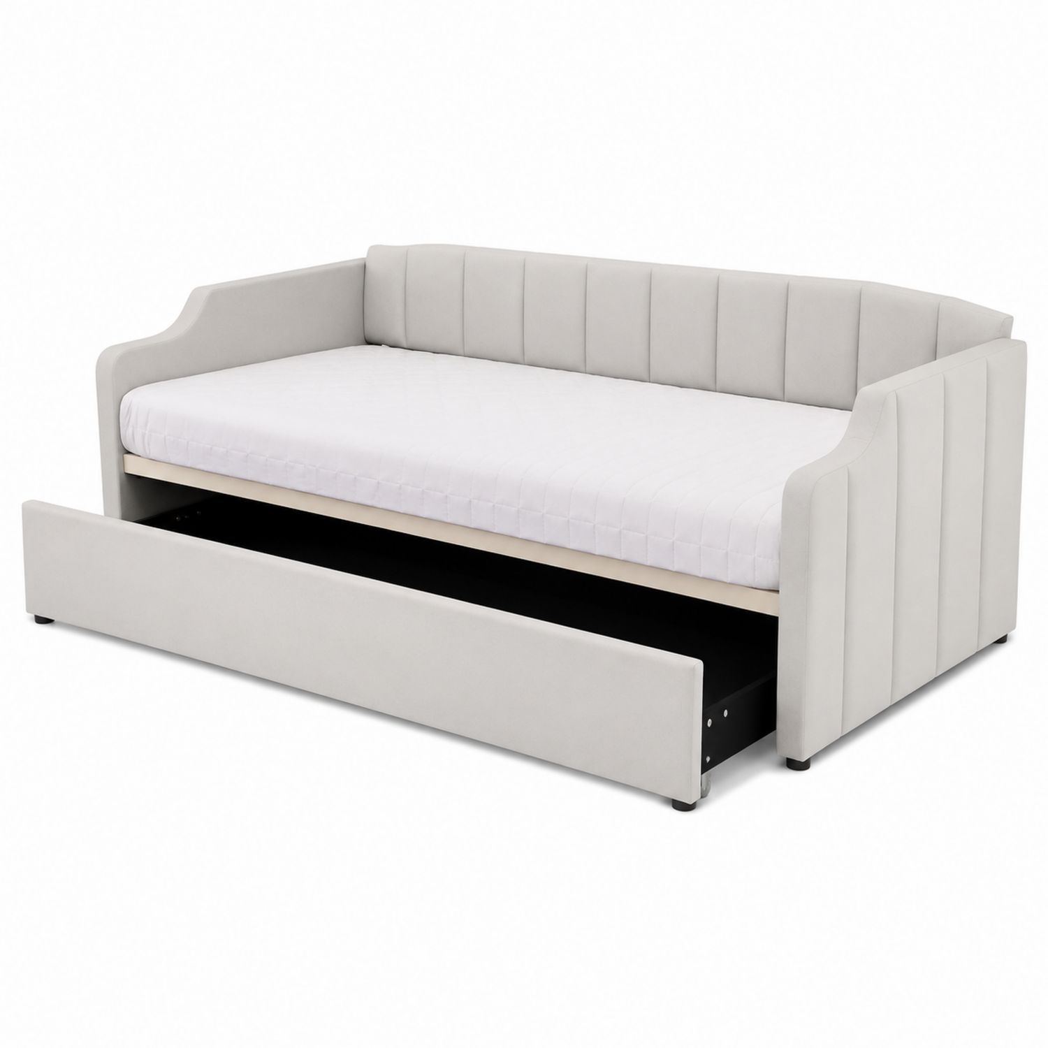 Cama nido gris con almacenamiento de poliéster 200x90 cm-Mavtrivarion