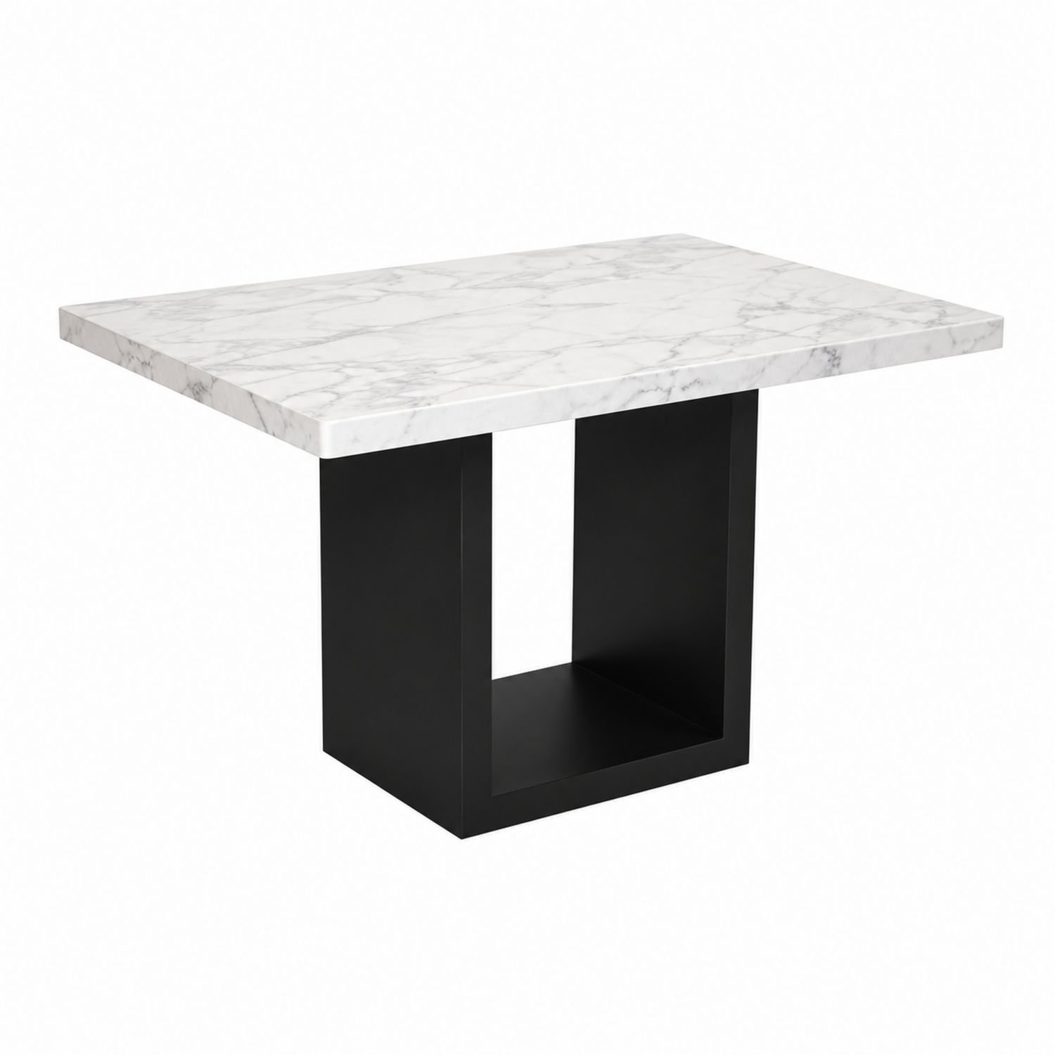 Mesa de comedor de mármol y acero blanco/negro-Mavtrivarion