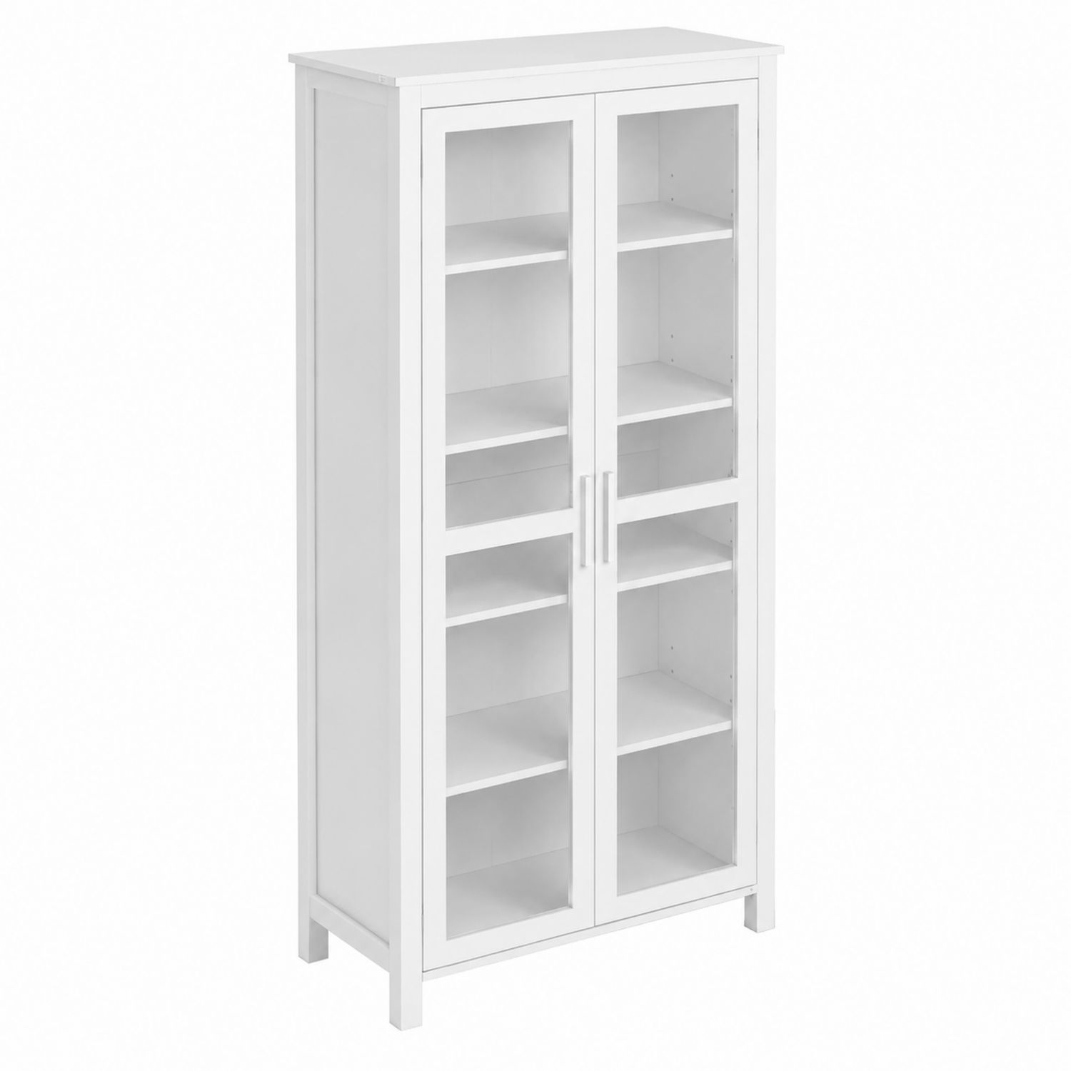 Armario de MDF Blanco con Puertas de Vidrio Templado-Mavtrivarion