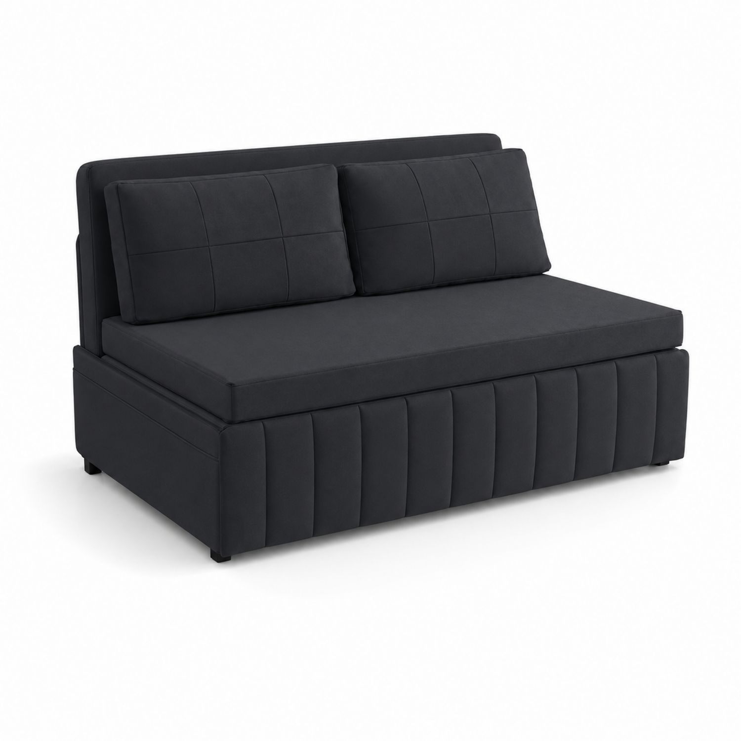 Sofá cama dos plazas poliéster Negro 160x90x85 cm-Mavtrivarion