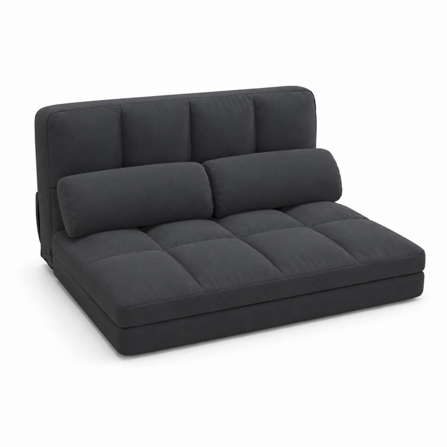 Sofá cama plegable de tela gris con respaldo ajustable-Mavtrivarion