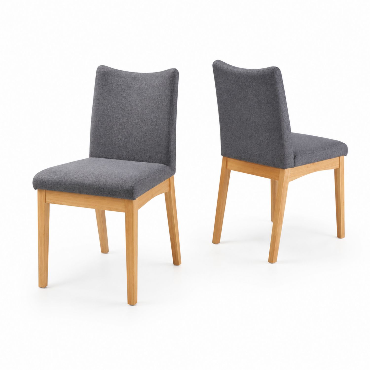 Set de 2 Sillas de Madera con Tapizado en Tela Gris-Mavtrivarion