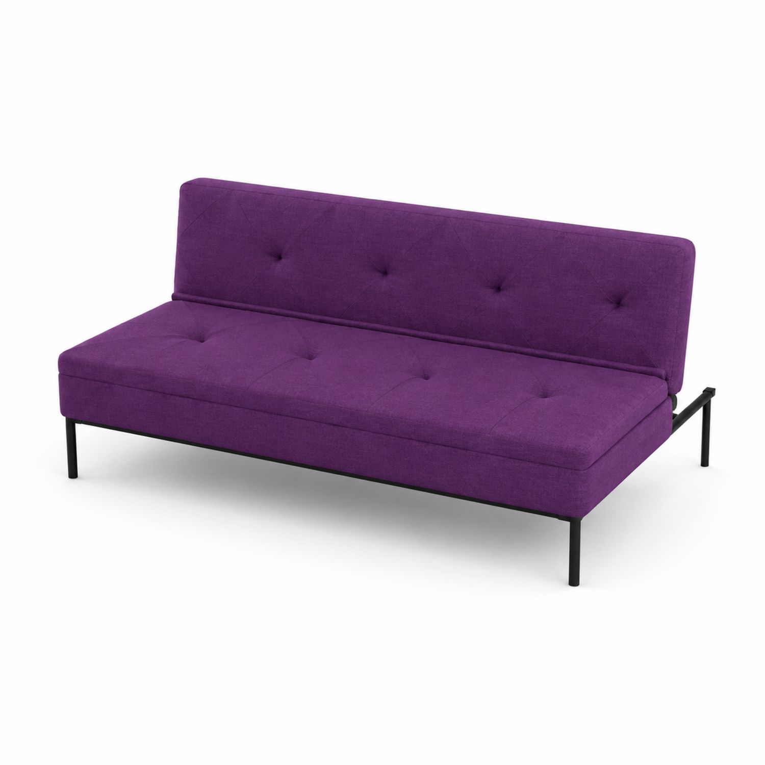 Sofá cama de 3 plazas con tejido de poliéster morado-Mavtrivarion