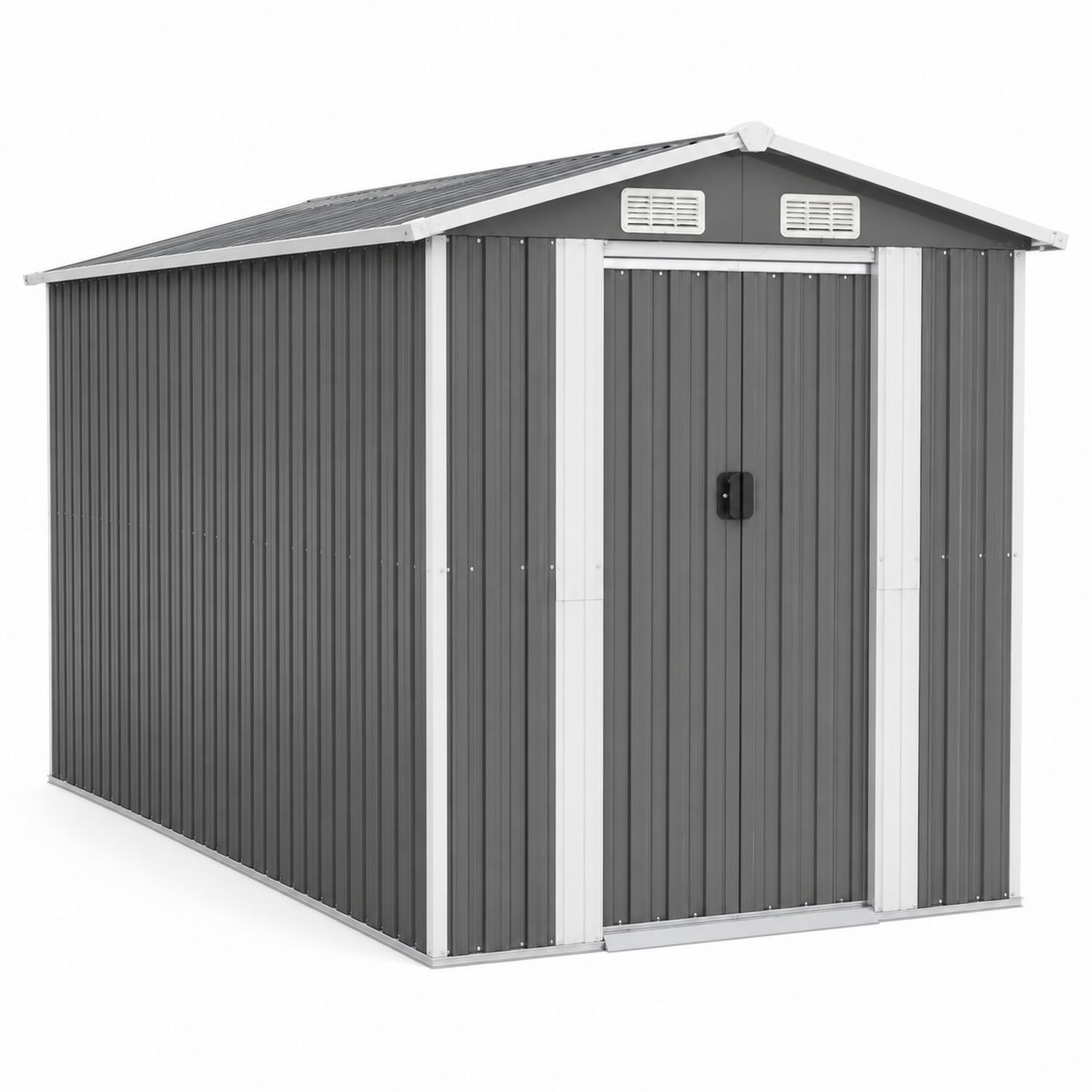 Cobertizo de metal galvanizado gris oscuro 213x130x173 cm-Mavtrivarion