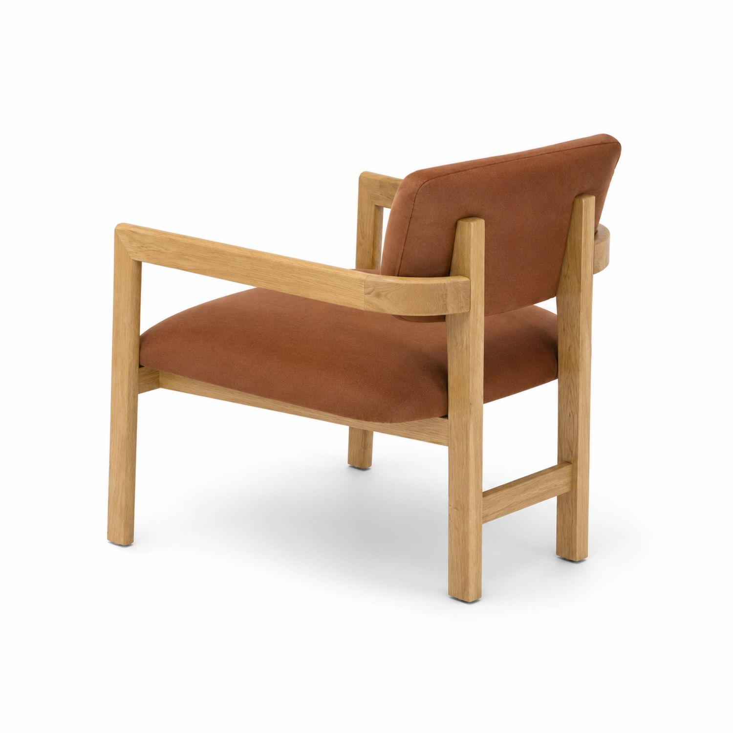 Silla de madera con tapizado en poliéster marrón-Mavtrivarion