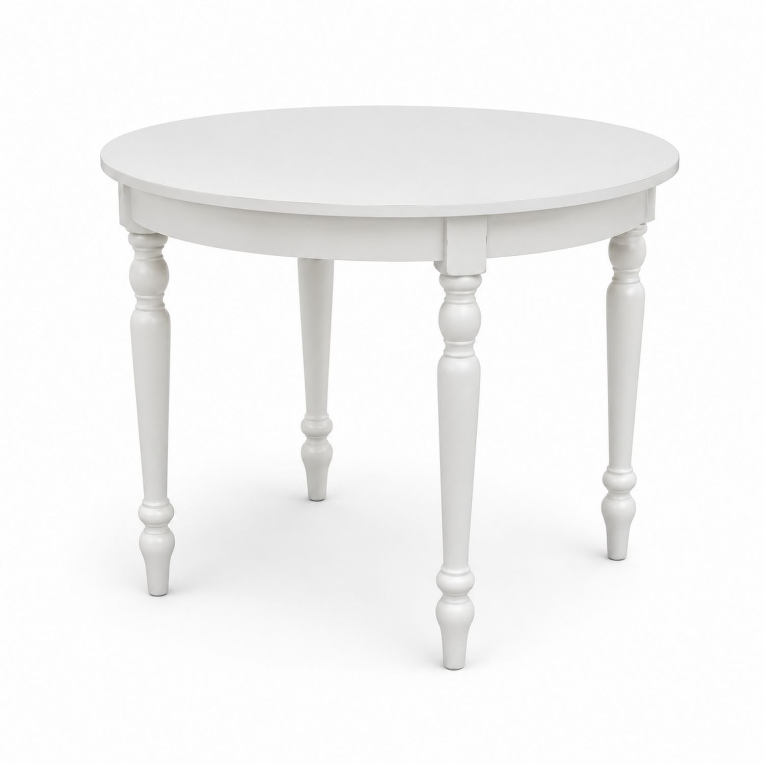 Mesa de comedor redonda de madera blanca-Mavtrivarion