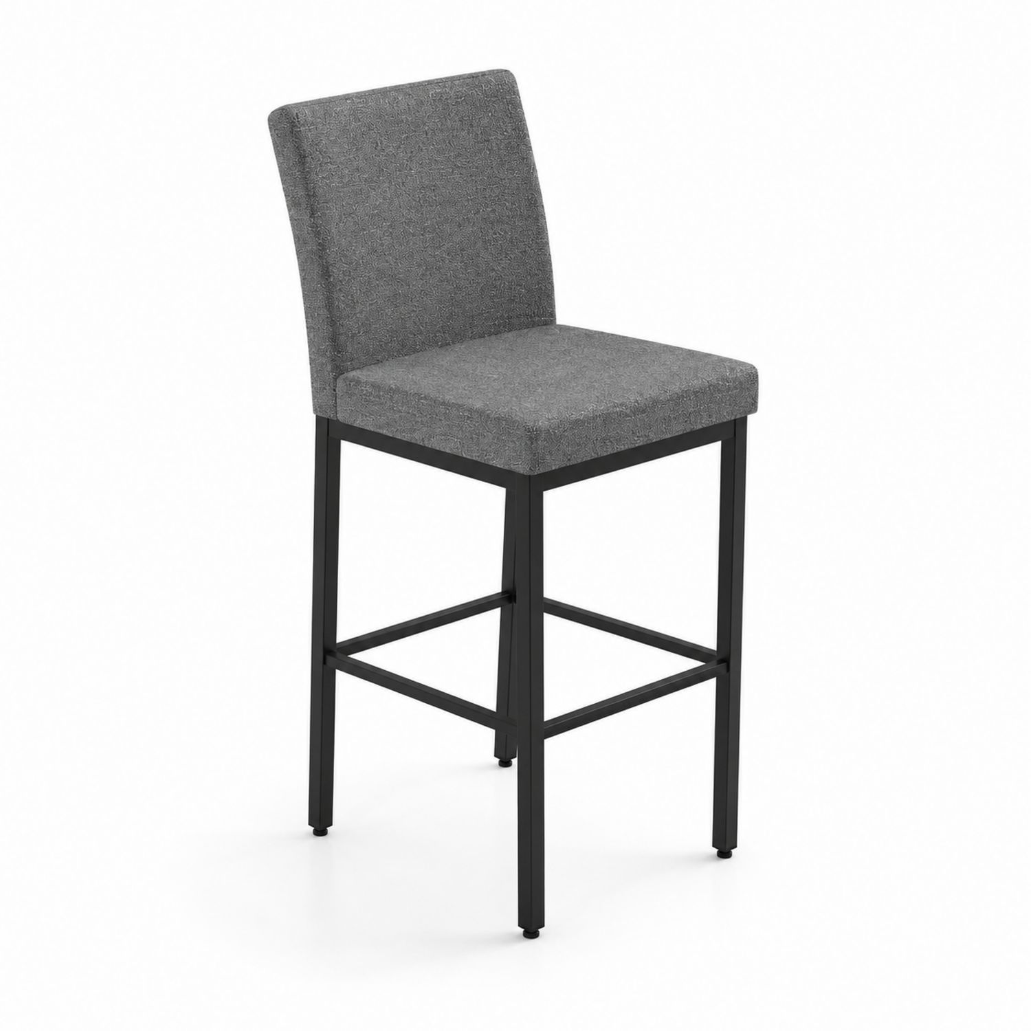 Taburete de bar con estructura de acero y tela gris-Mavtrivarion