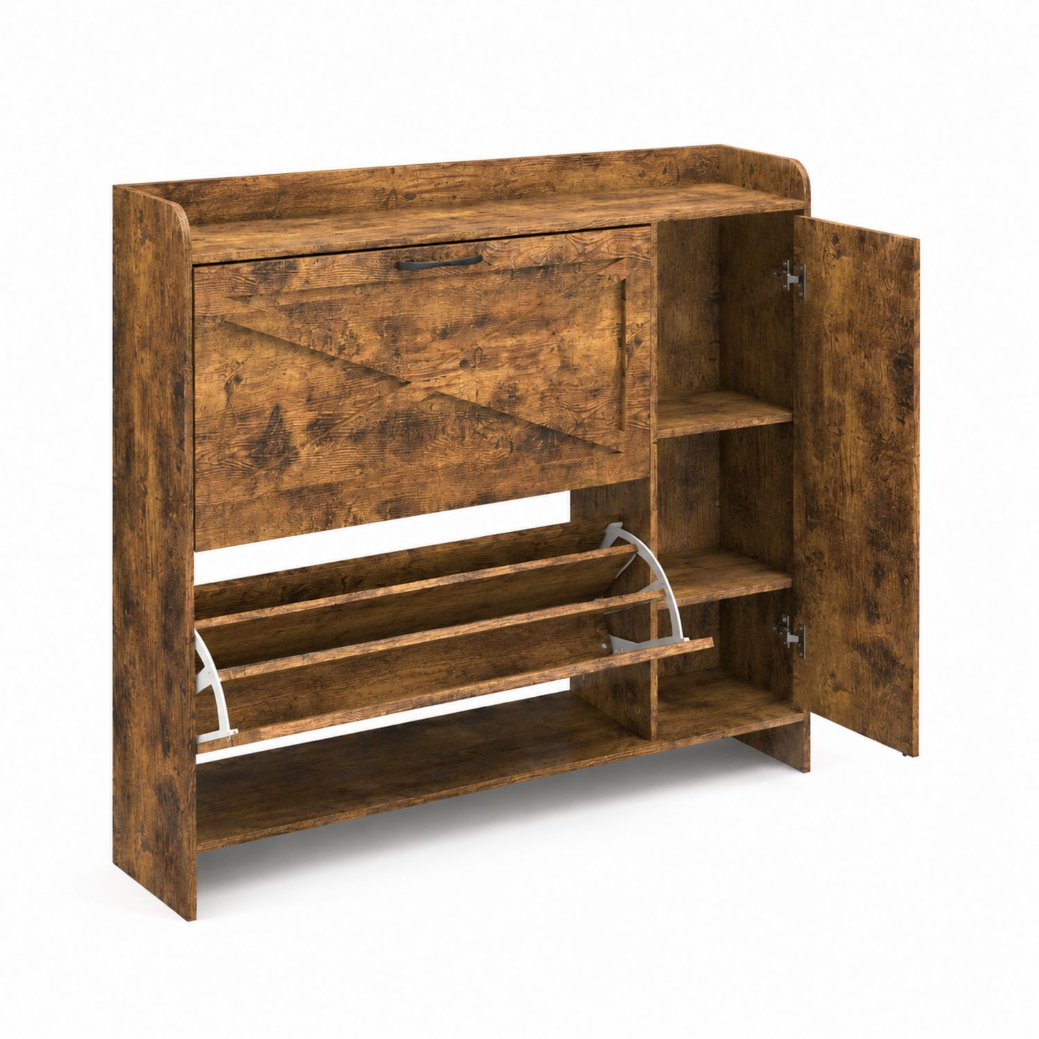 Zapatero de Madera con Estantes 90x30x85cm Marrón-Mavtrivarion