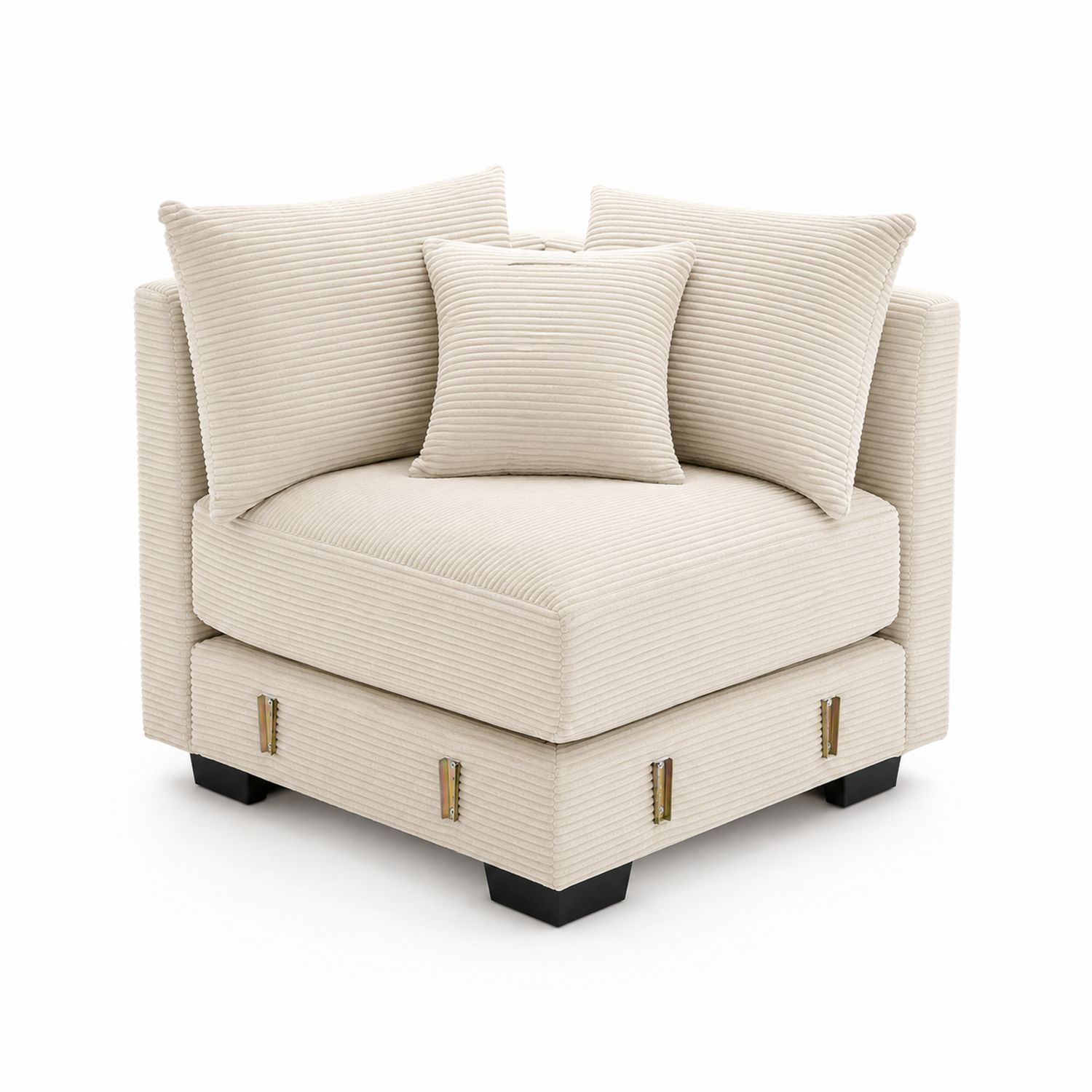 Sofá Esquinero de Tela con Almohadas Beige 90x90x75 cm-Mavtrivarion