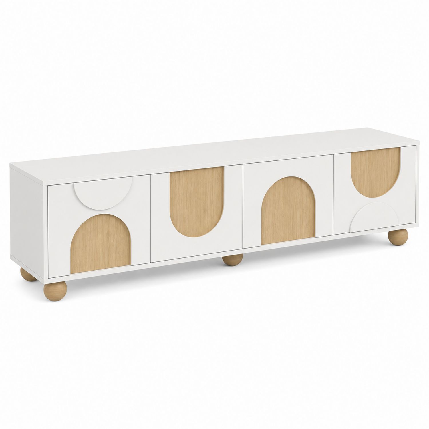 Mueble de almacenamiento MDF y roble blanco 180x40x45 cm-Mavtrivarion