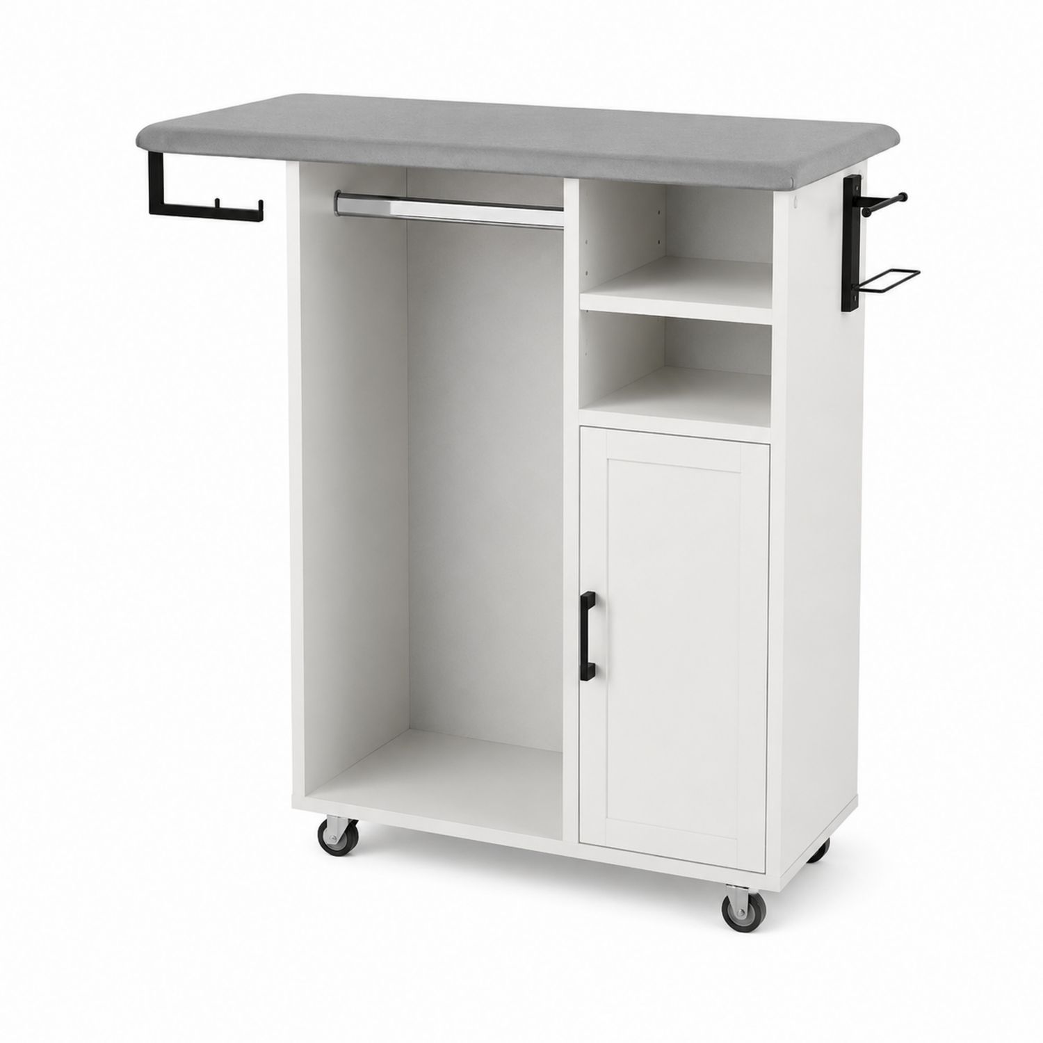 Carro de almacenamiento con ruedas MDF Blanco y Gris-Mavtrivarion