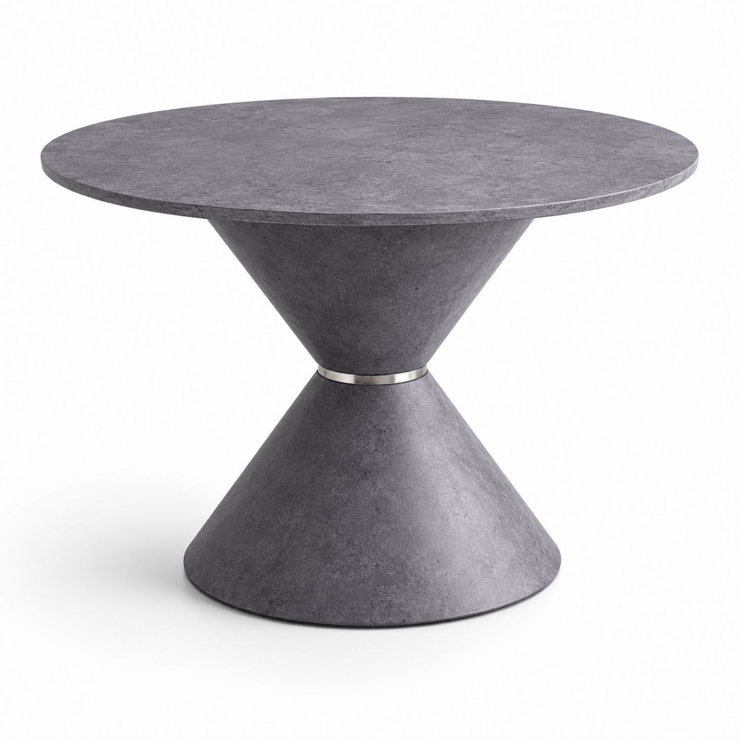 Mesa de comedor redonda de piedra compuesta gris-Mavtrivarion