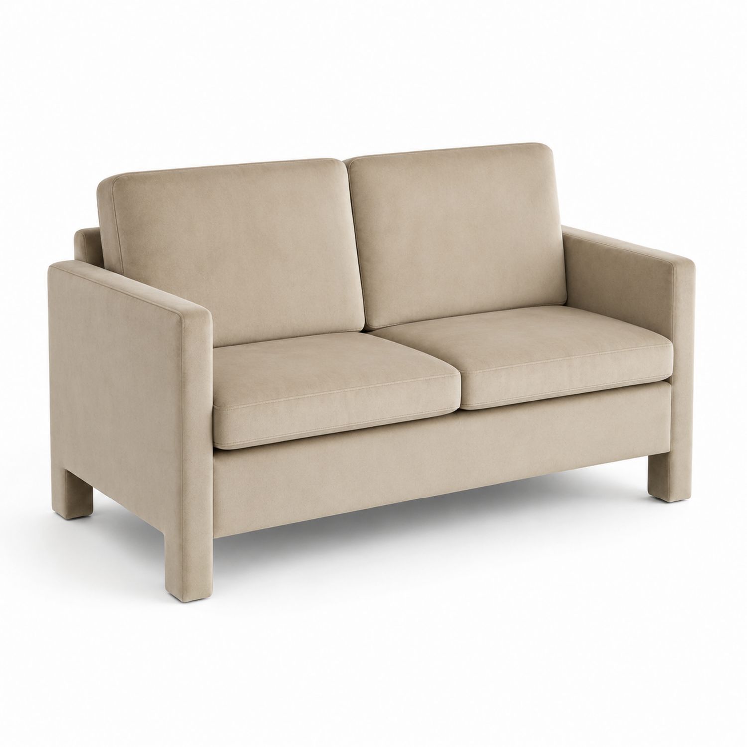 Sofá de 2 plazas en tela microfibra beige-Mavtrivarion