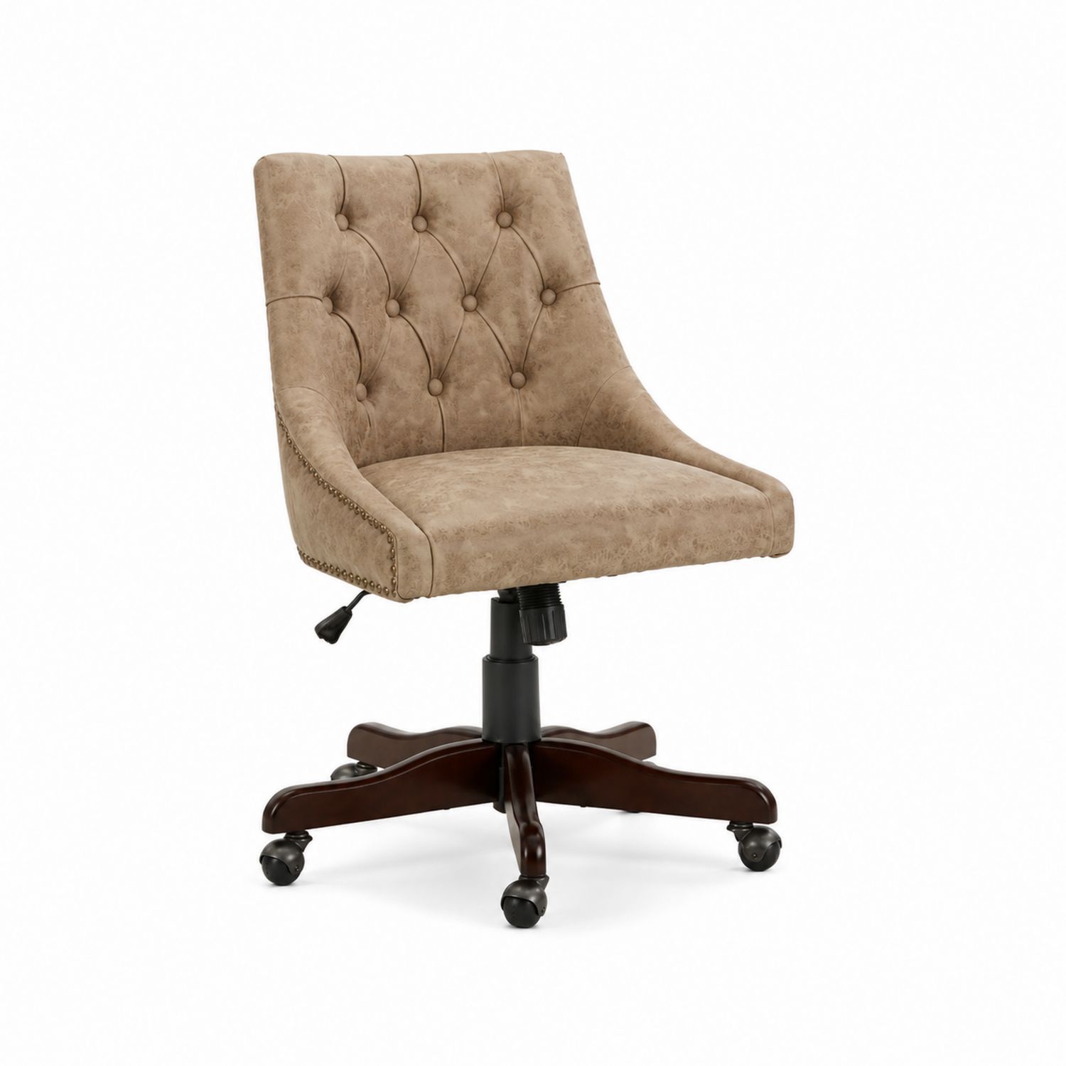 Silla de oficina ajustable de microfibra marrón