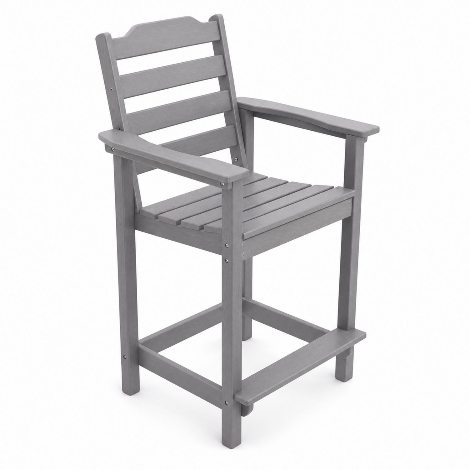 Silla alta de madera compuesta para exterior 115cm Gris