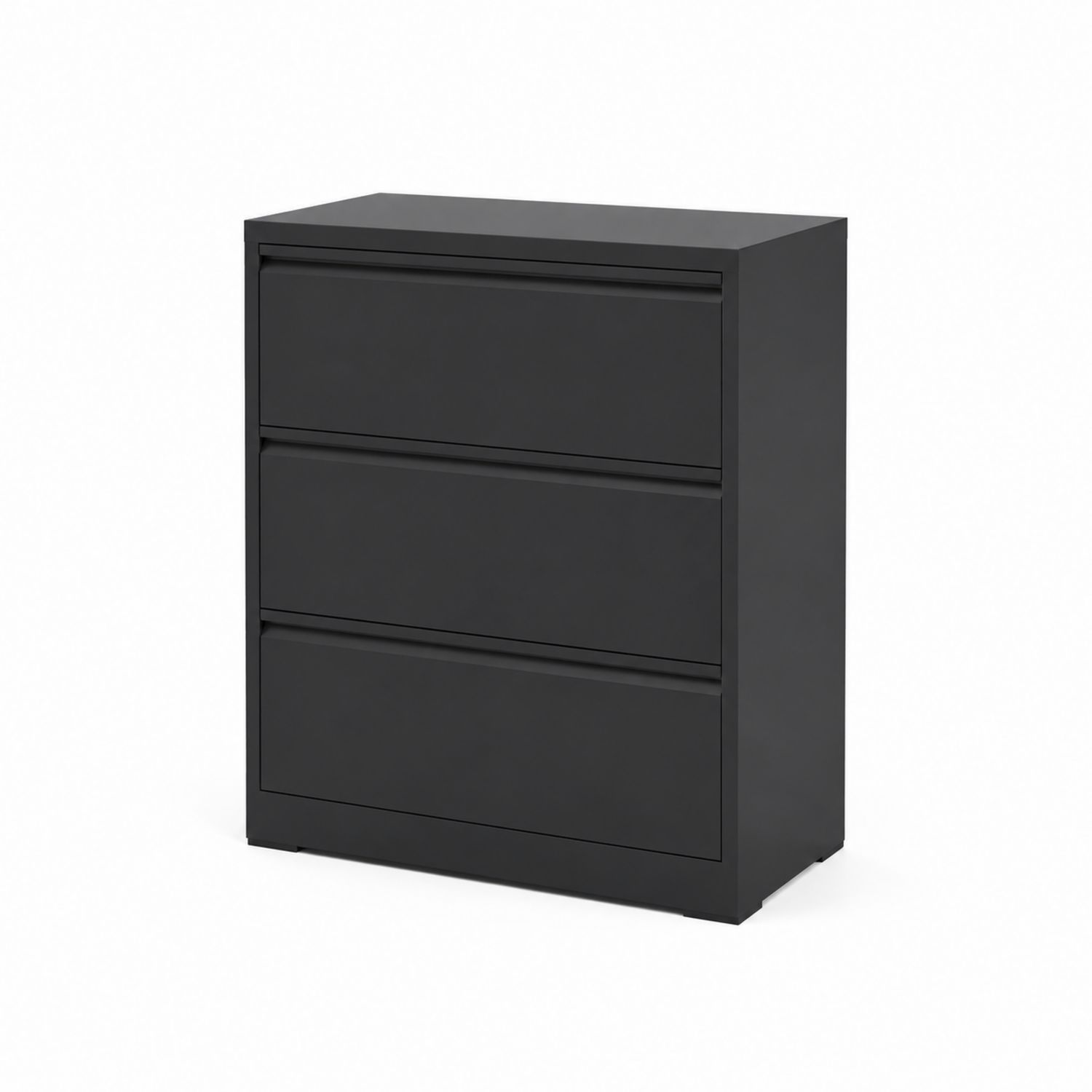 Archivador de metal con 3 cajones Negro 102x90x40 cm