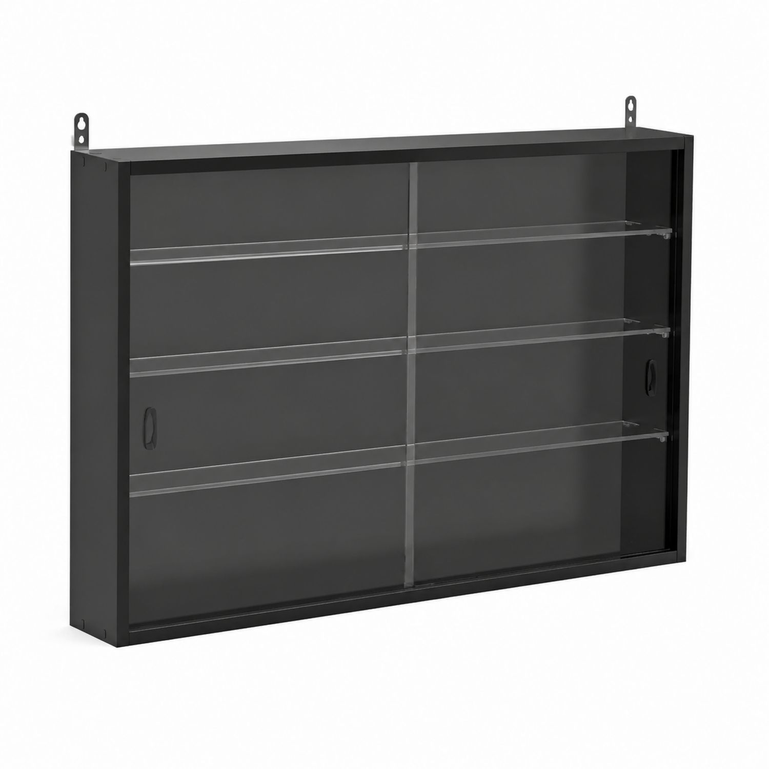 Vitrina de pared de metal con puertas de vidrio templado 100x60cm