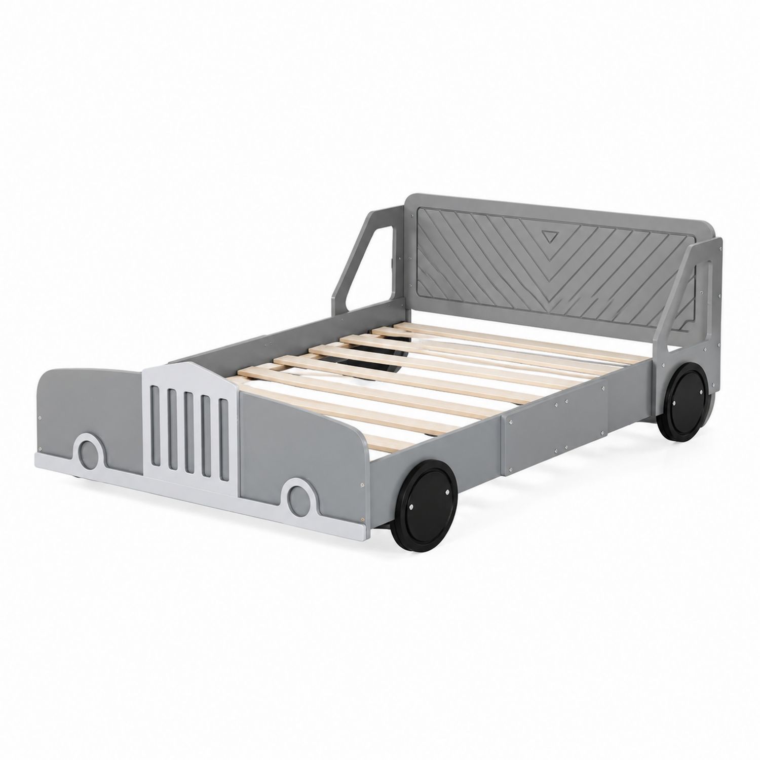 Cama infantil de MDF forma de coche 90x200 cm Gris