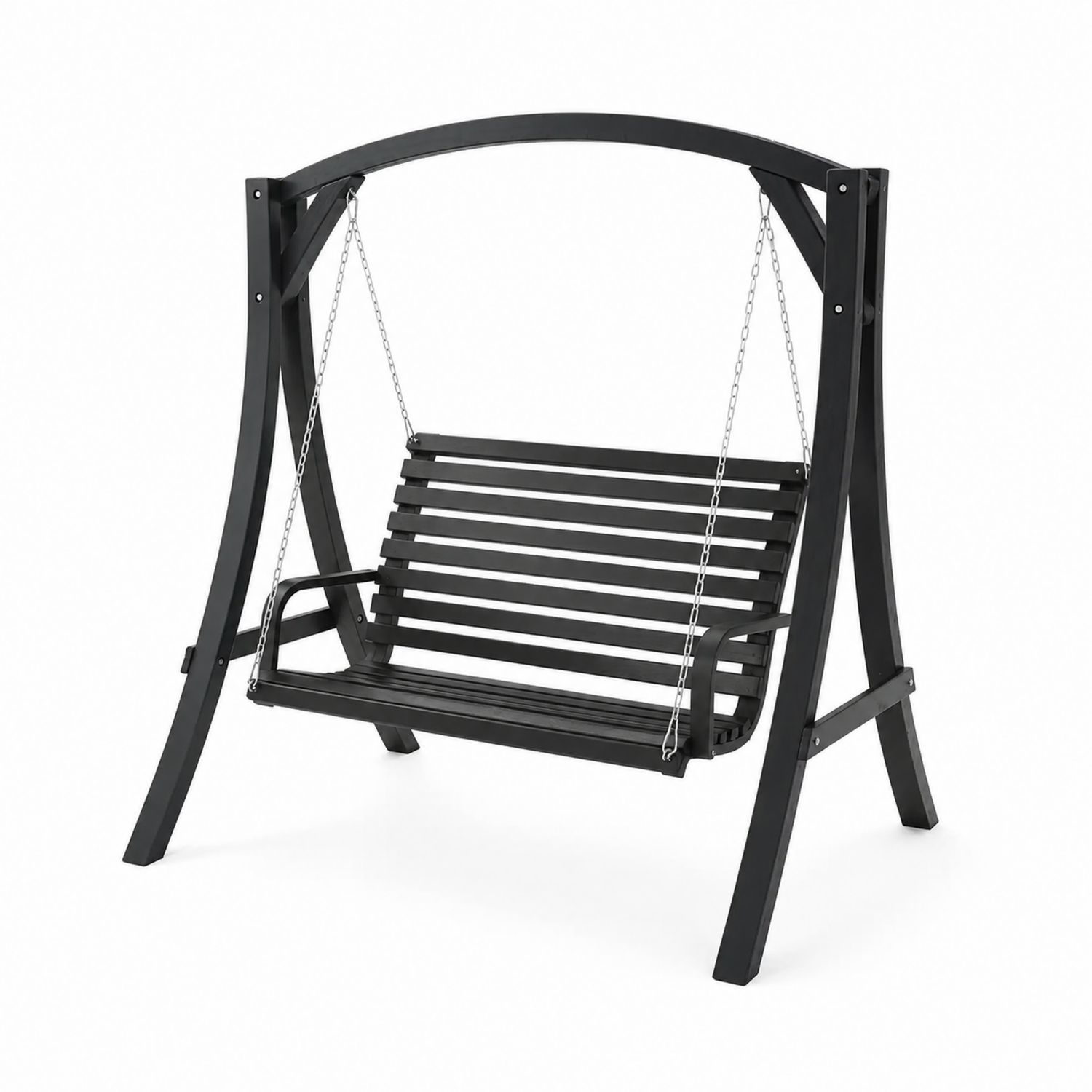 Columpio de Jardín de Metal Negro 150 cm
