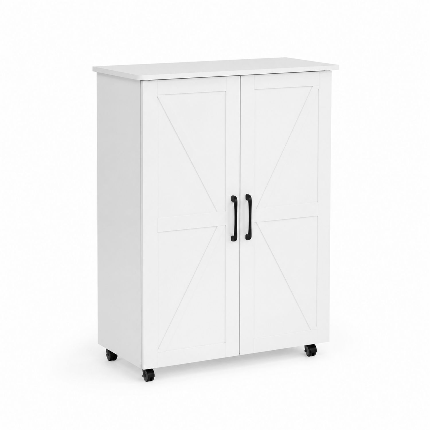 Armario de MDF con Ruedas Blanco 80x45x120 cm