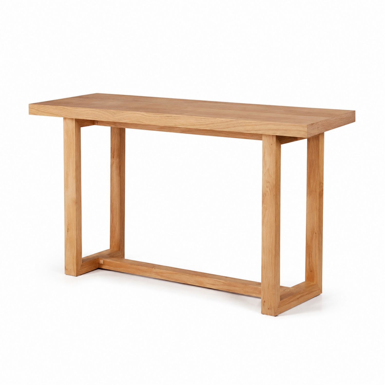 Mesa consola rectangular de madera de roble 120x40x75 cm