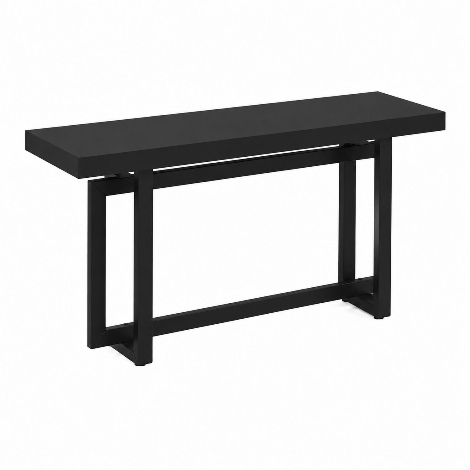 Mesa consola rectangular de MDF y metal negro