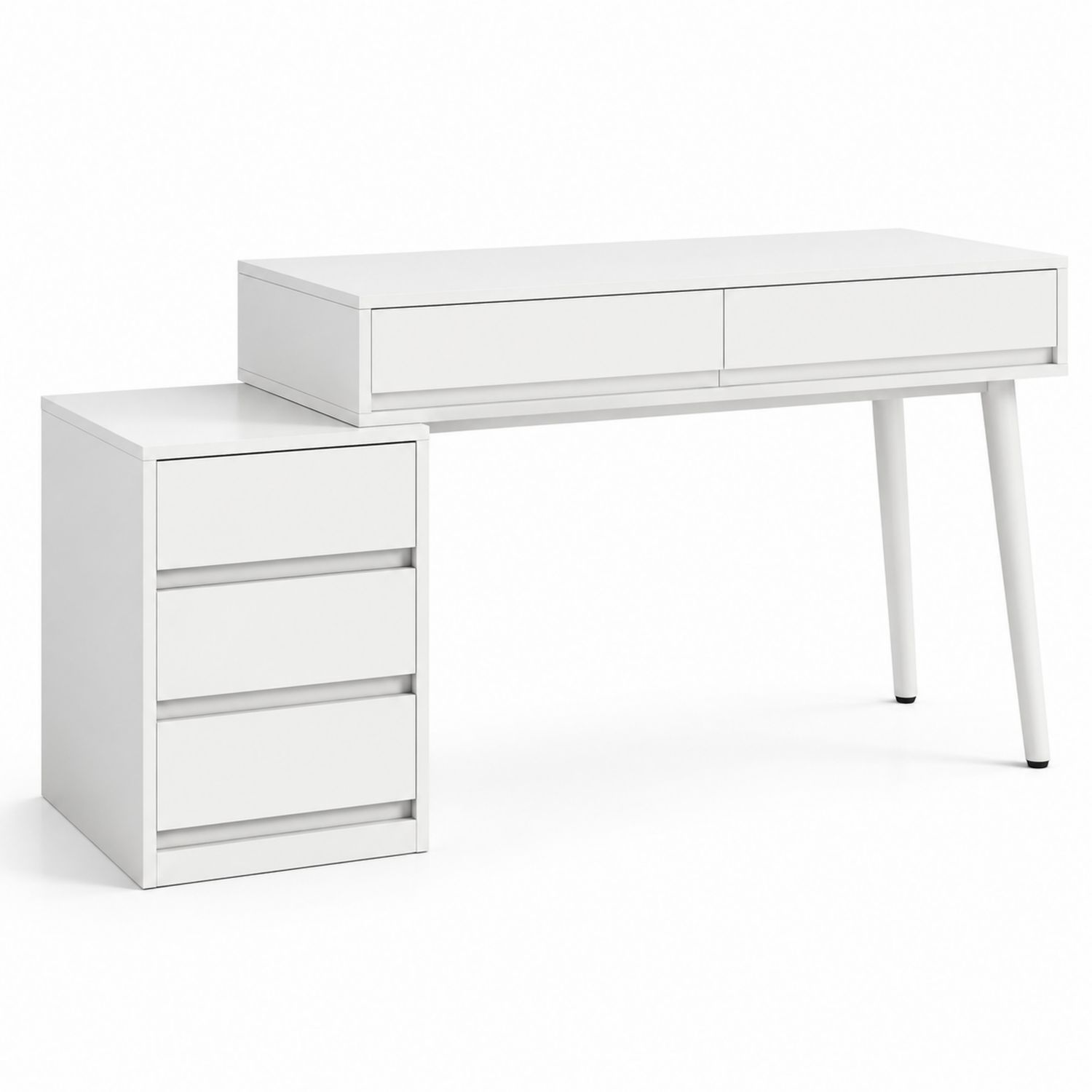 Escritorio con Cajonera de Madera MDF Blanco