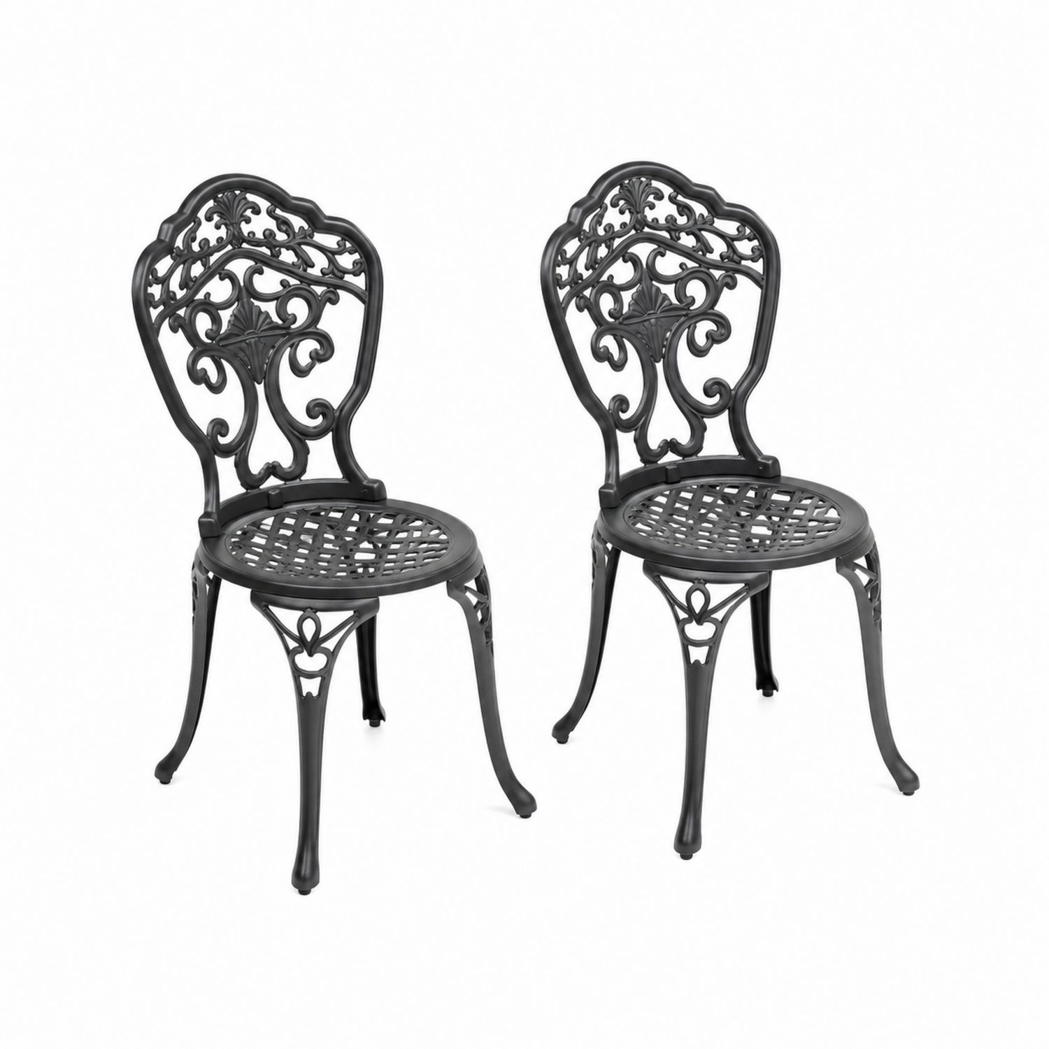Juego de 2 sillas de aluminio fundido negro