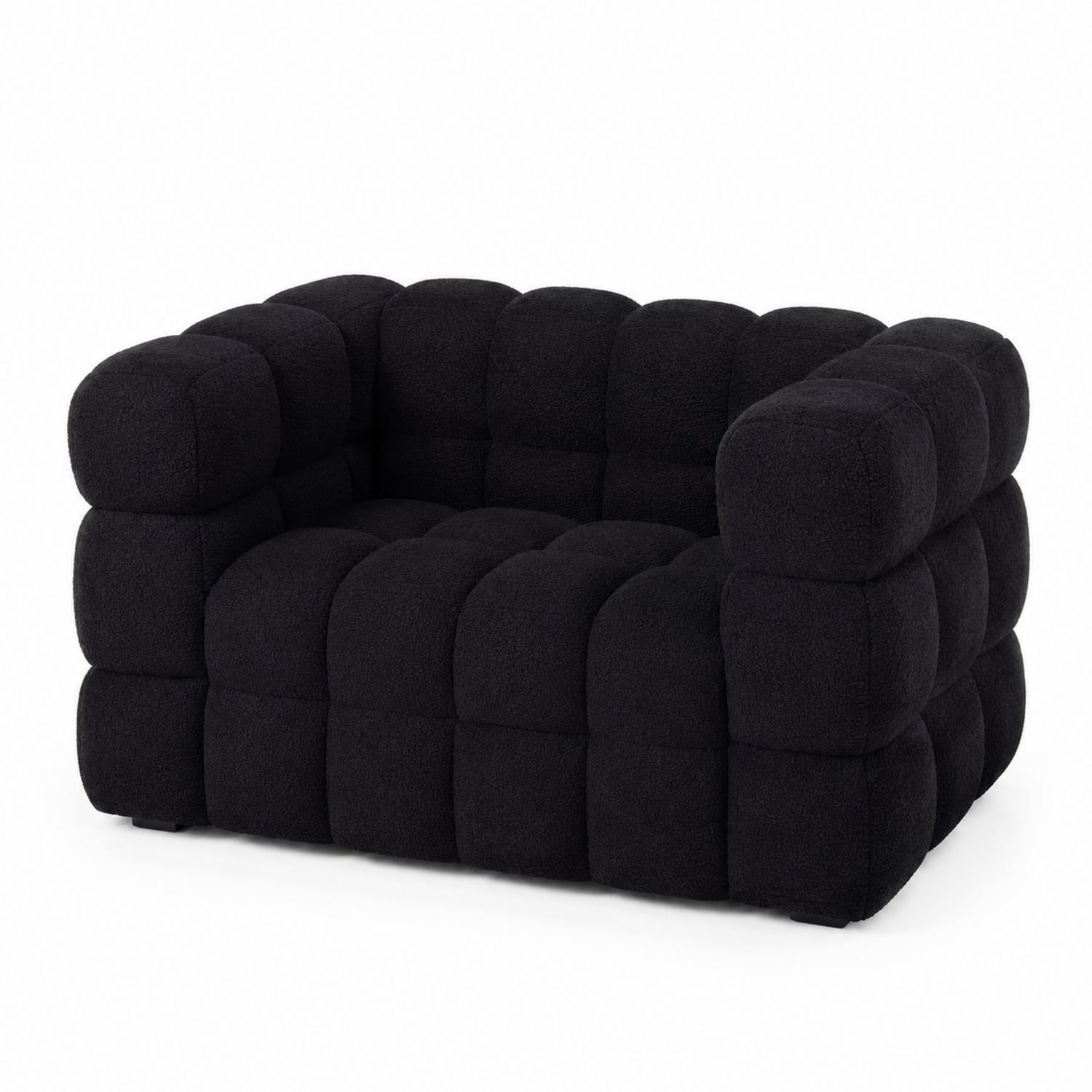 Sofá individual de tela negra 85x95x75 cm