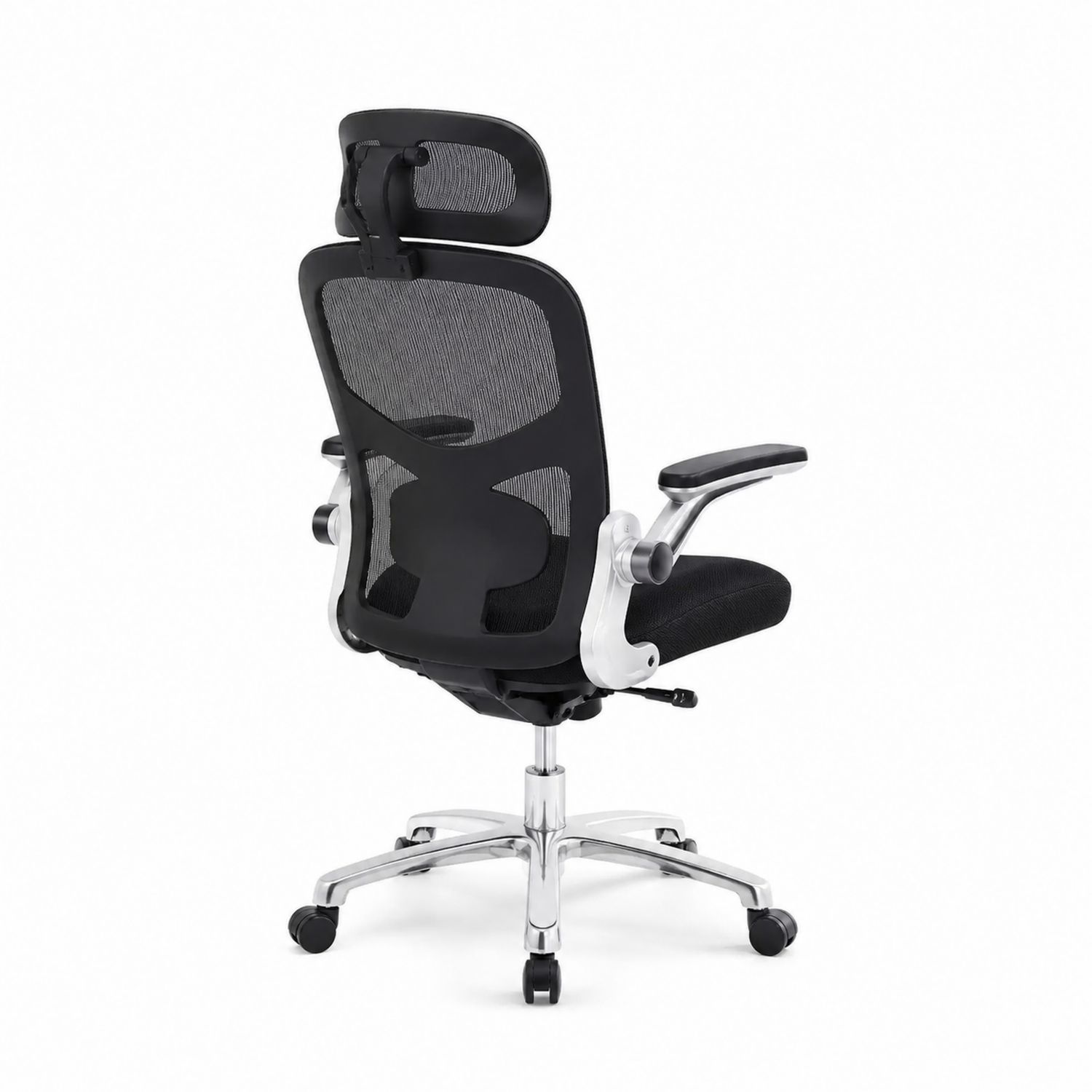 Silla de Oficina Ergonómica con Respaldo de Malla Negra