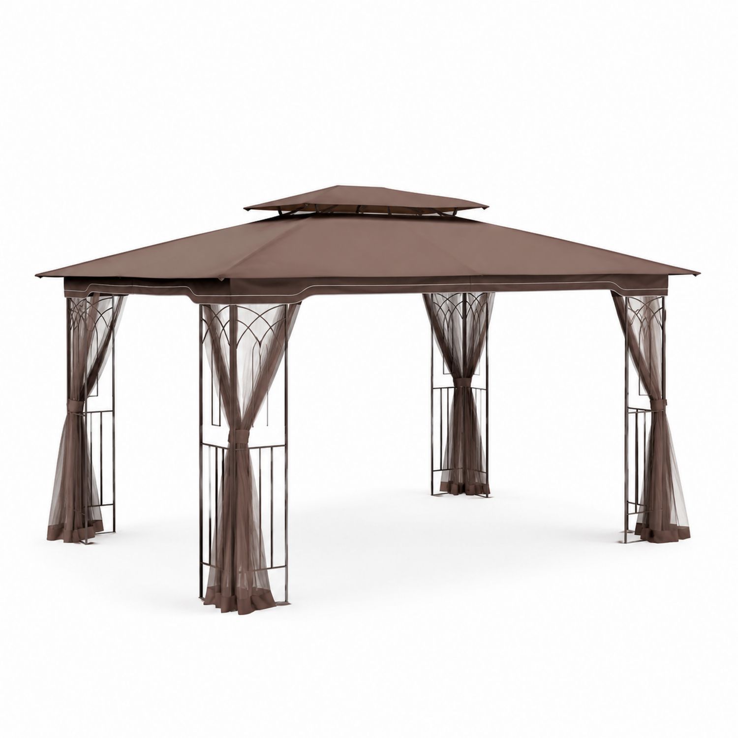 Gazebo de Metal 3x4 m Tela Marrón