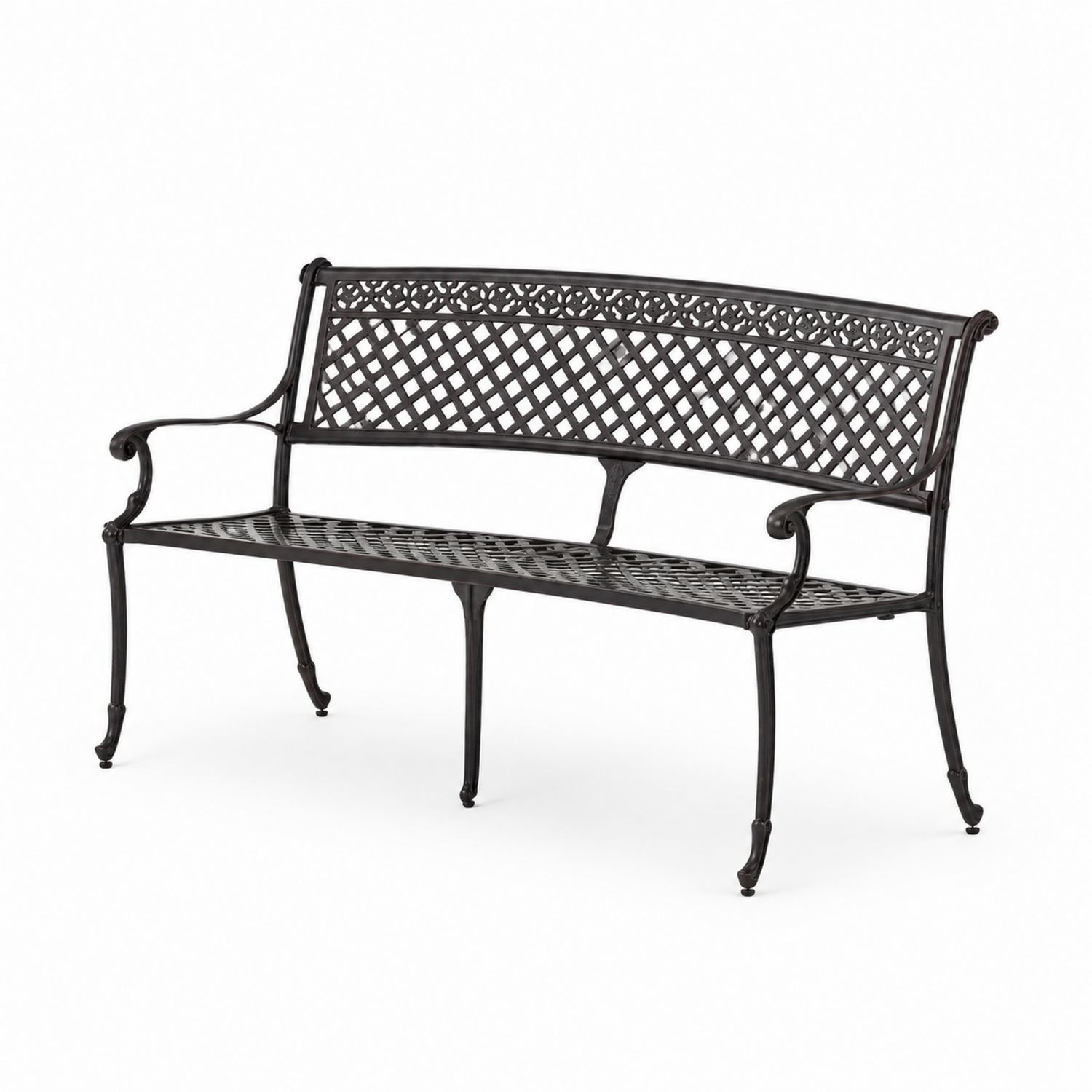 Banco de aluminio fundido negro 128 cm