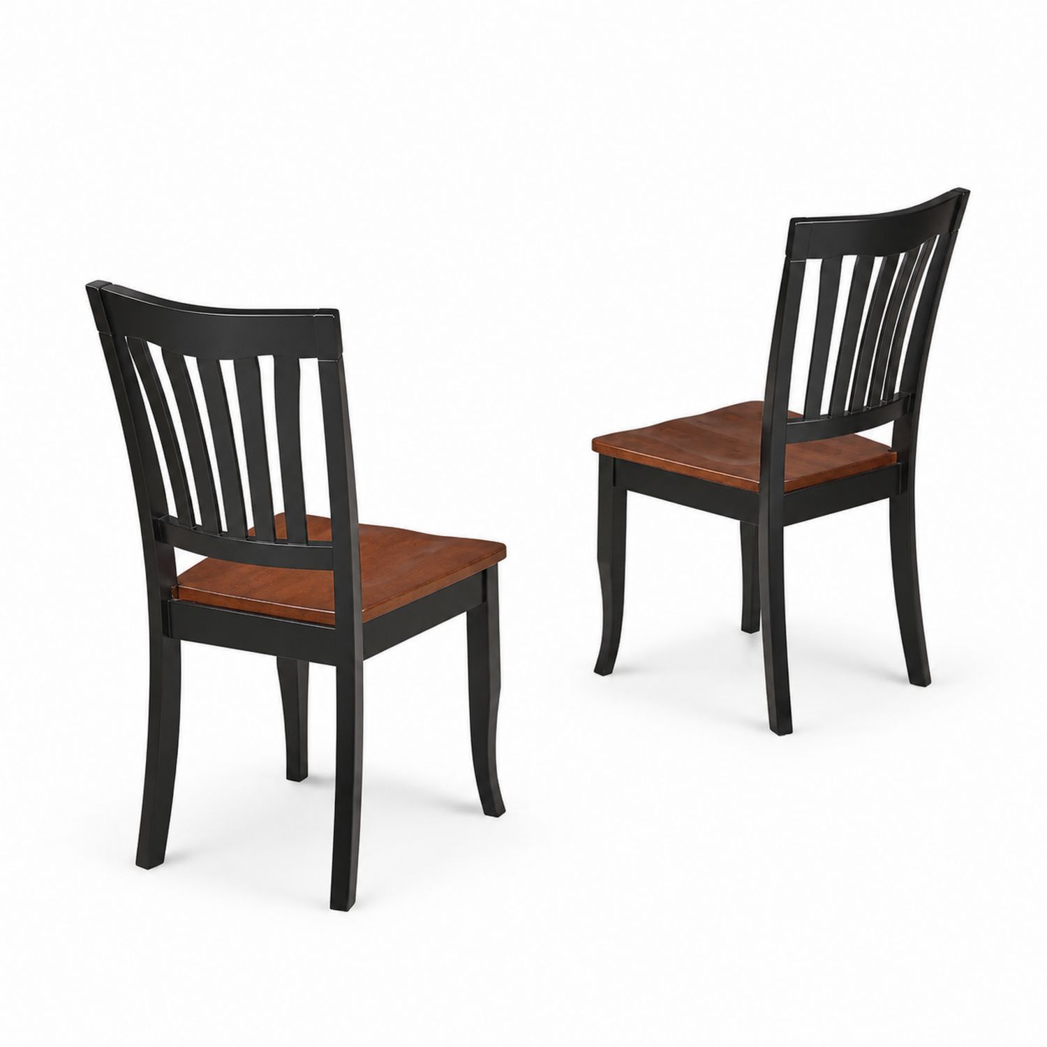 Juego de 2 sillas de comedor de madera maciza con respaldo de barrotes