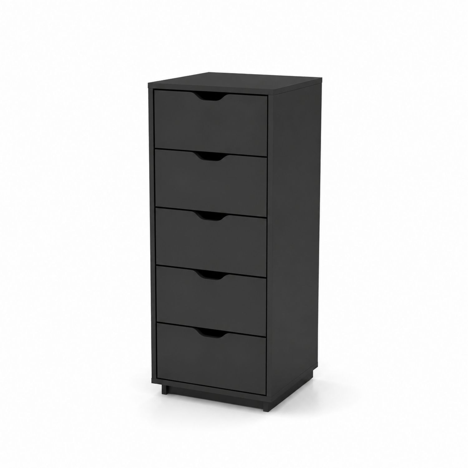 Cajonera alta de 5 cajones negra MDF