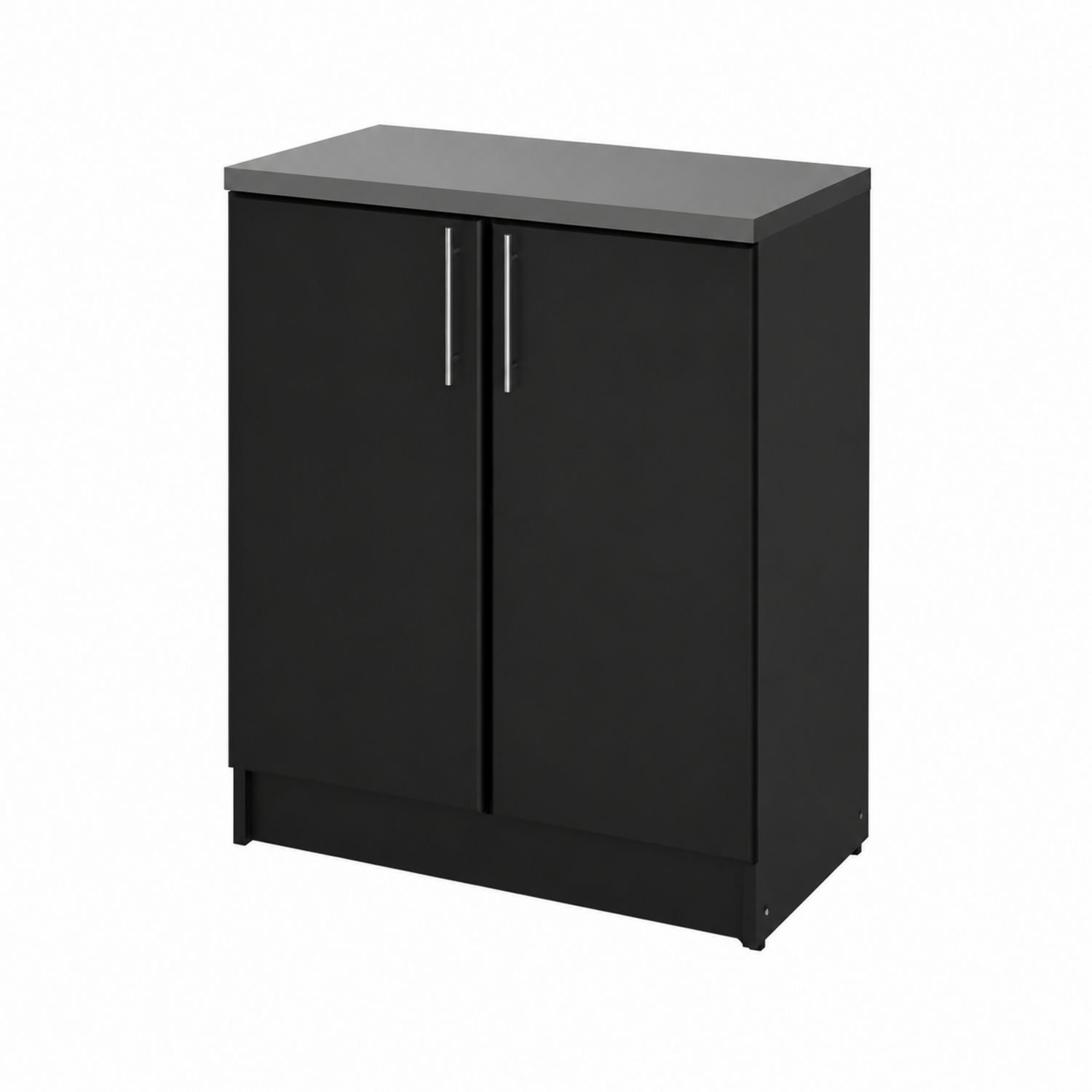 Armario de MDF Negro con Dos Puertas 80x60x35 cm