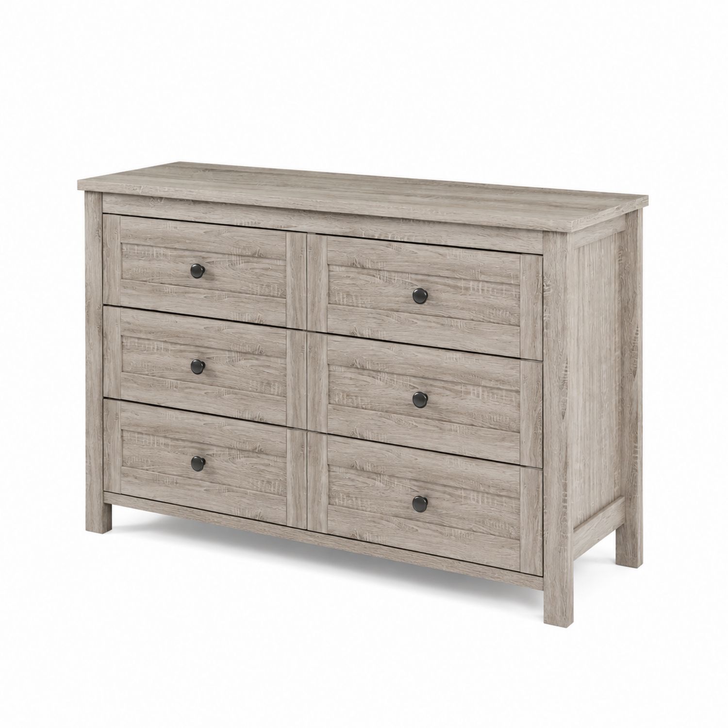 Cómoda de Madera con 6 Cajones en Roble Gris
