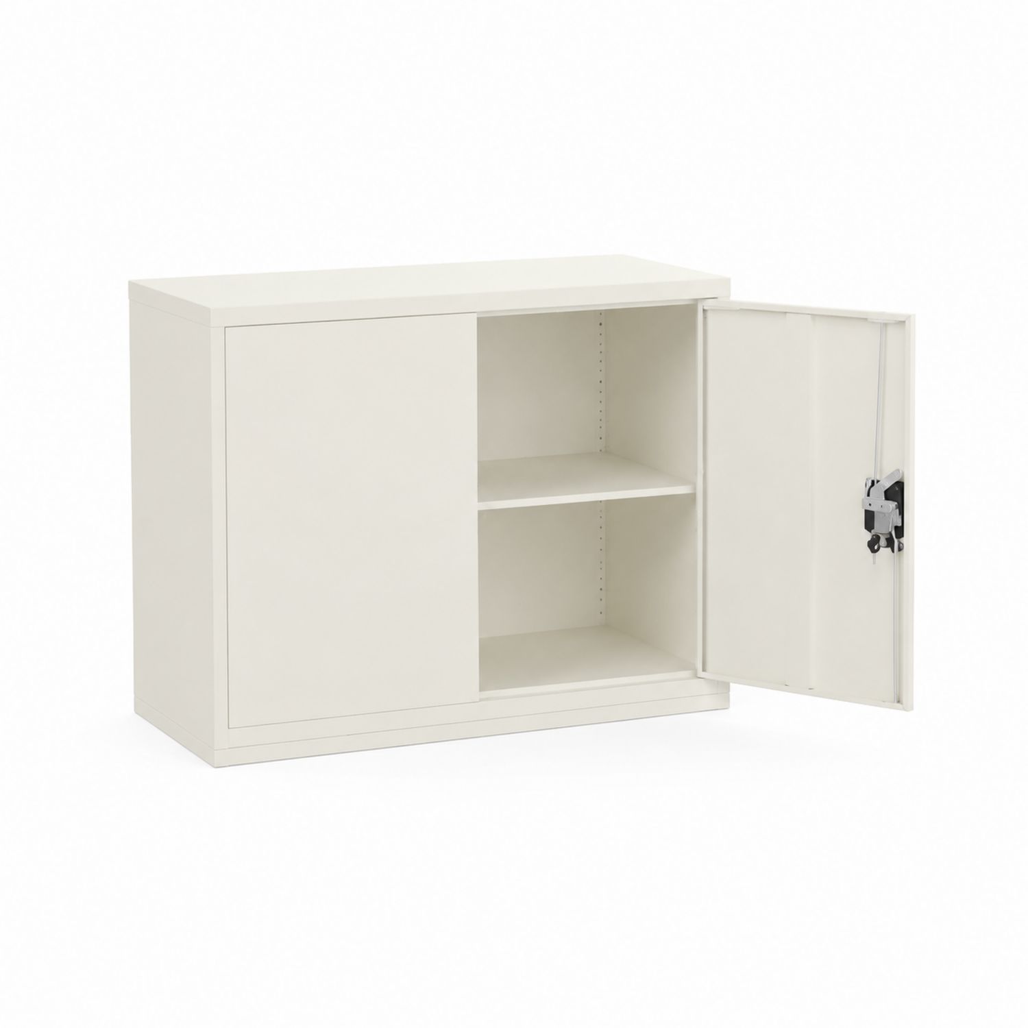 Armario metálico con puerta y estantes ajustables 100x90x40 cm Beige