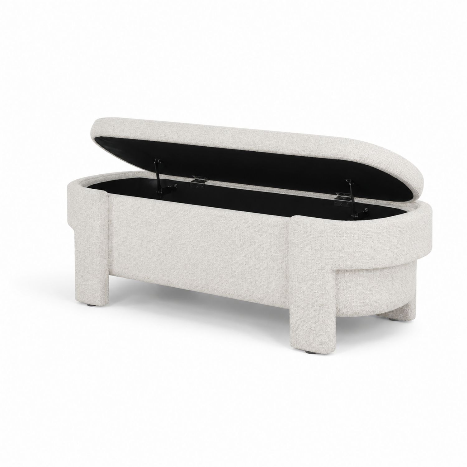 Banco de almacenamiento tapizado 120x40x45 cm tela Beige