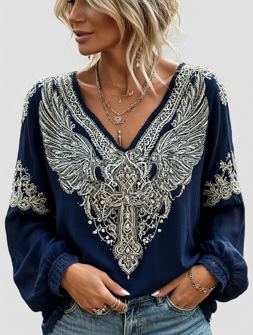 Women'S Faith Printed Casual Round Neck Top