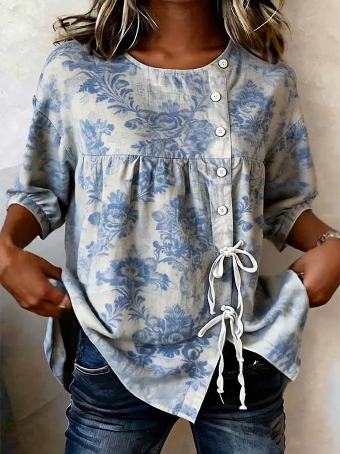 Women's Casual Retro Printed Shirt