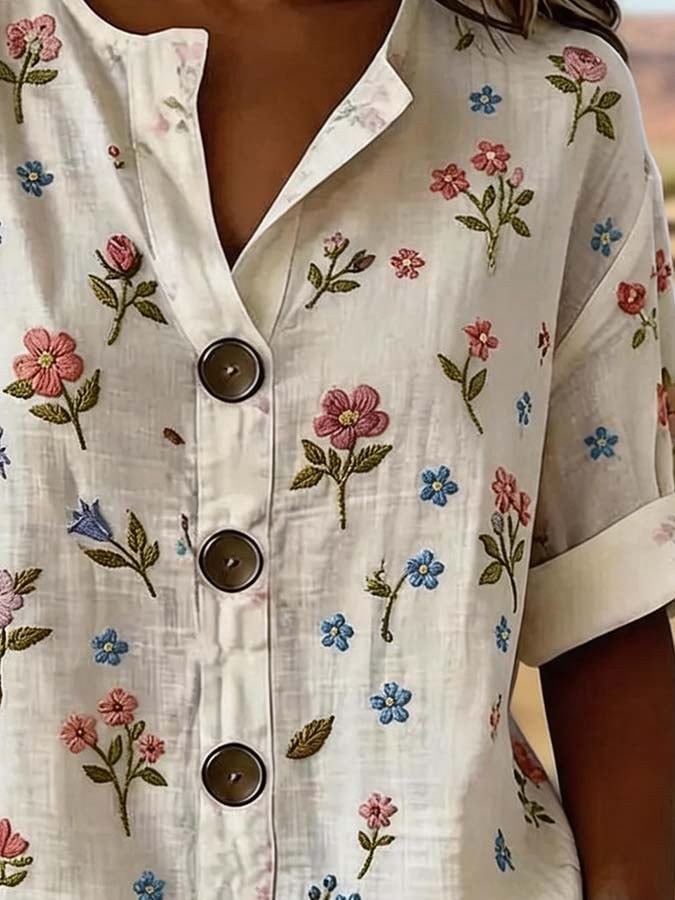 Women'S Casual Floral Print Top