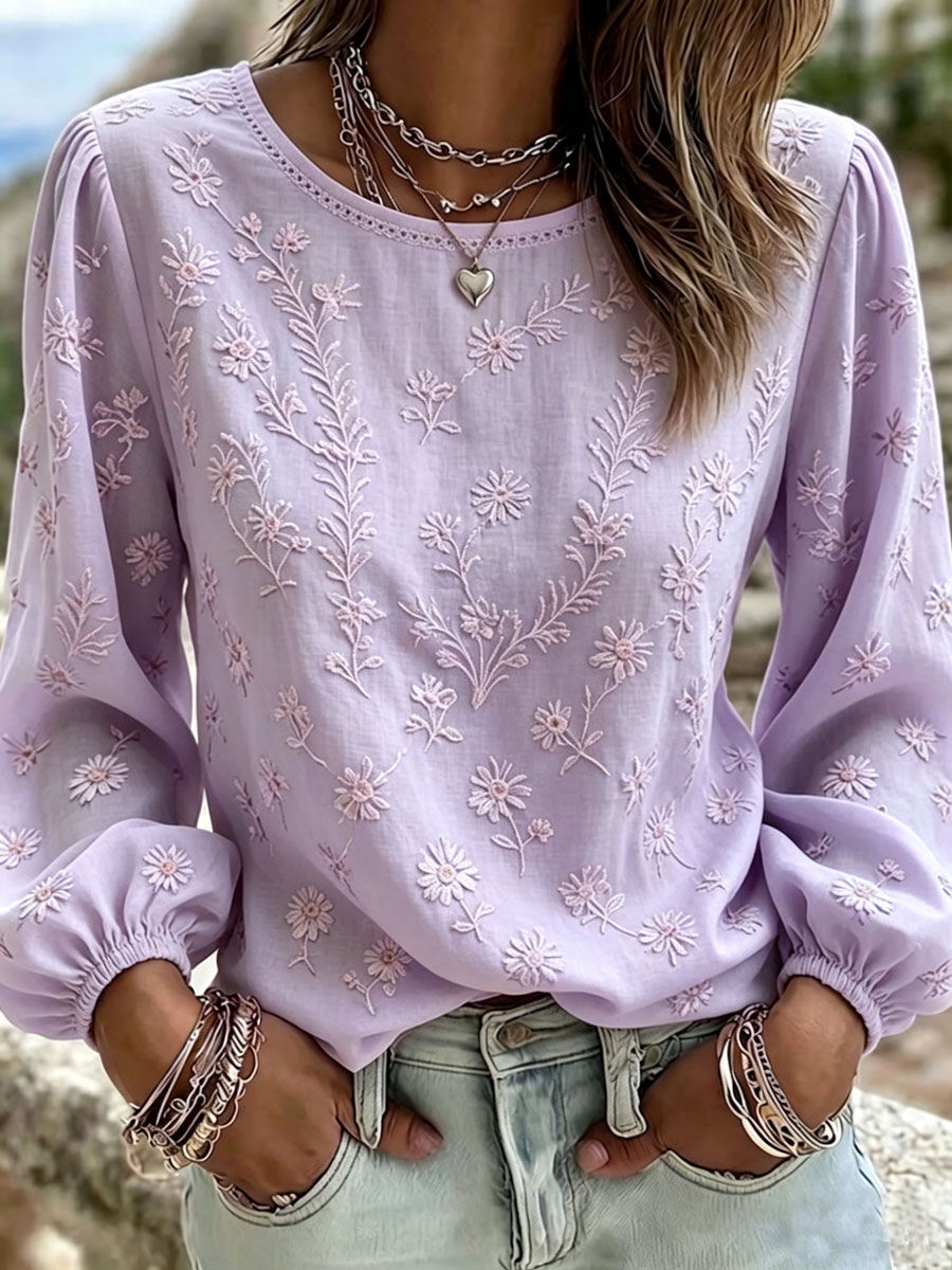 Women'S Cotton And Linen Printed Top